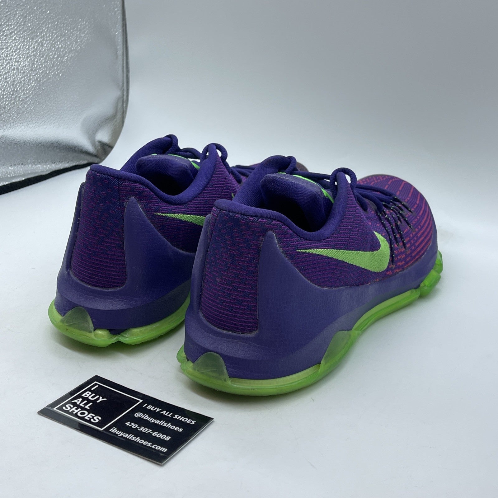 Size 12 - Nike KD 8 Suit Purple Green Suede  (749375-535)
