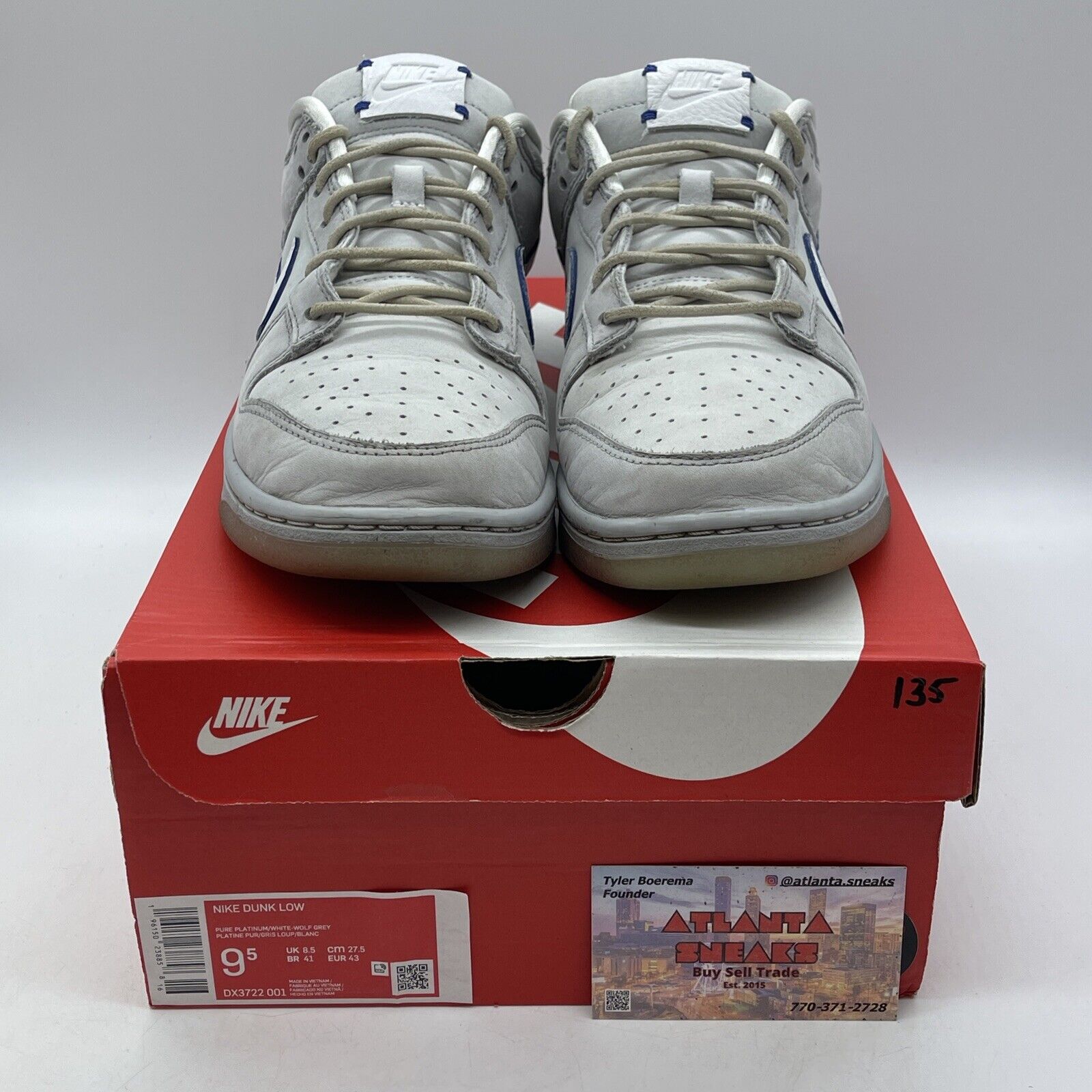 Size 9.5 - Nike Dunk Low Wolf Grey Pure Platinum White Blue Suede (DX3722-001)