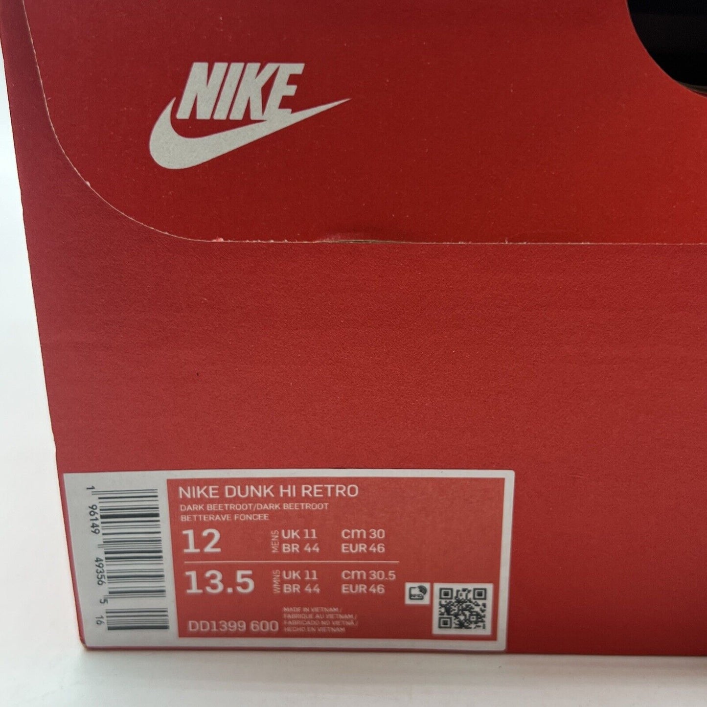 Size 12 - Nike Dunk High Dark Beetroot (DD1399-600)