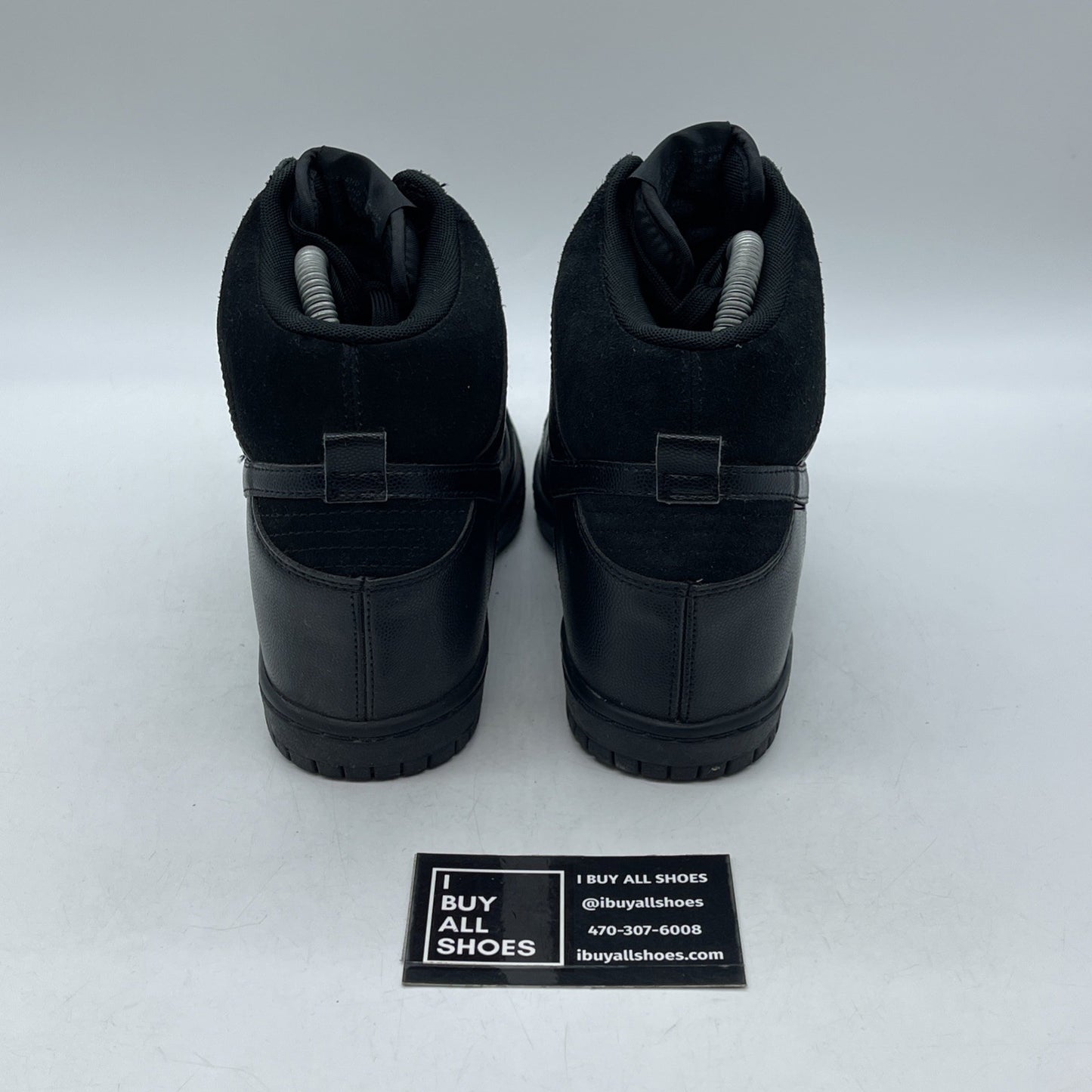Size 9W- Nike Dunk Sky High Black Out Suede Leather (528899-004)