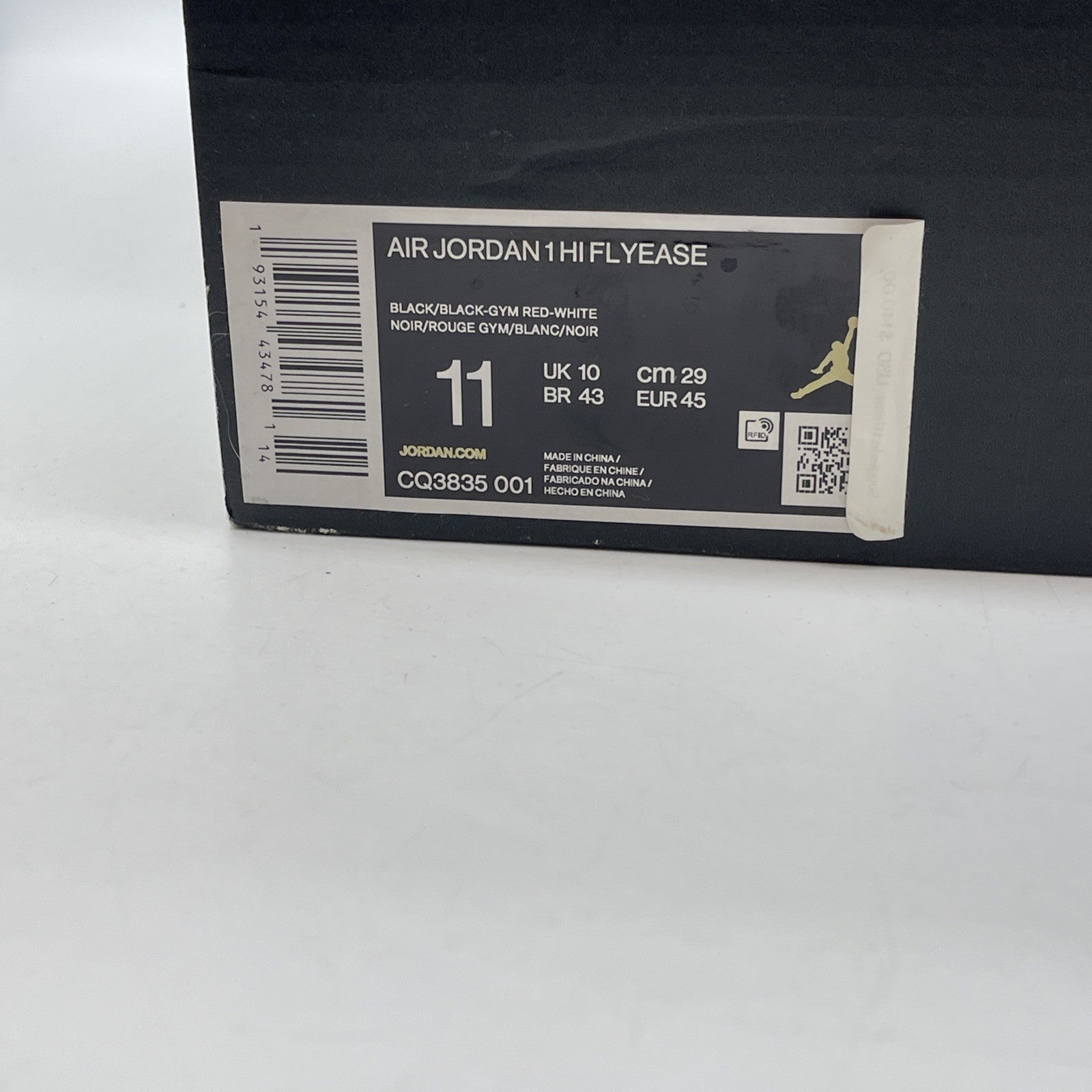 Size 11 - Air Jordan 1 FlyEase High Black Toe White Leather (CQ3835-001)