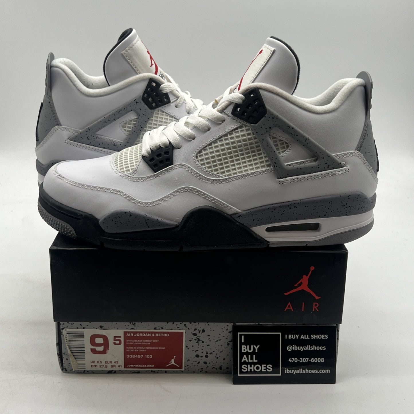 Size 9.5 - Air Jordan 4 Retro Cement 2012 (308497-103)