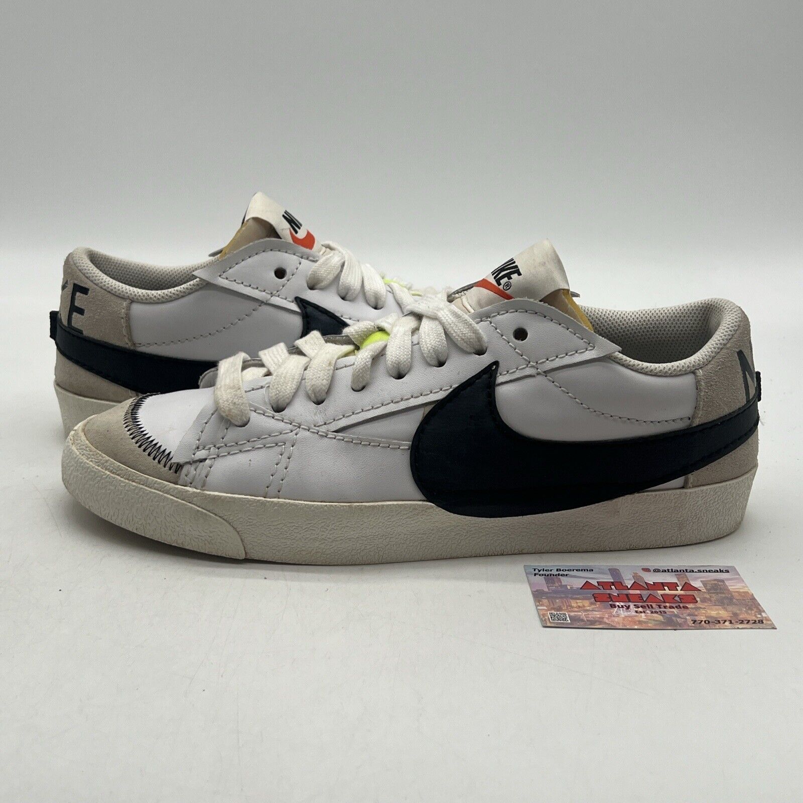 Size 12 - Nike Blazer '77 Jumbo Low White Black Leather (DN2158-101)