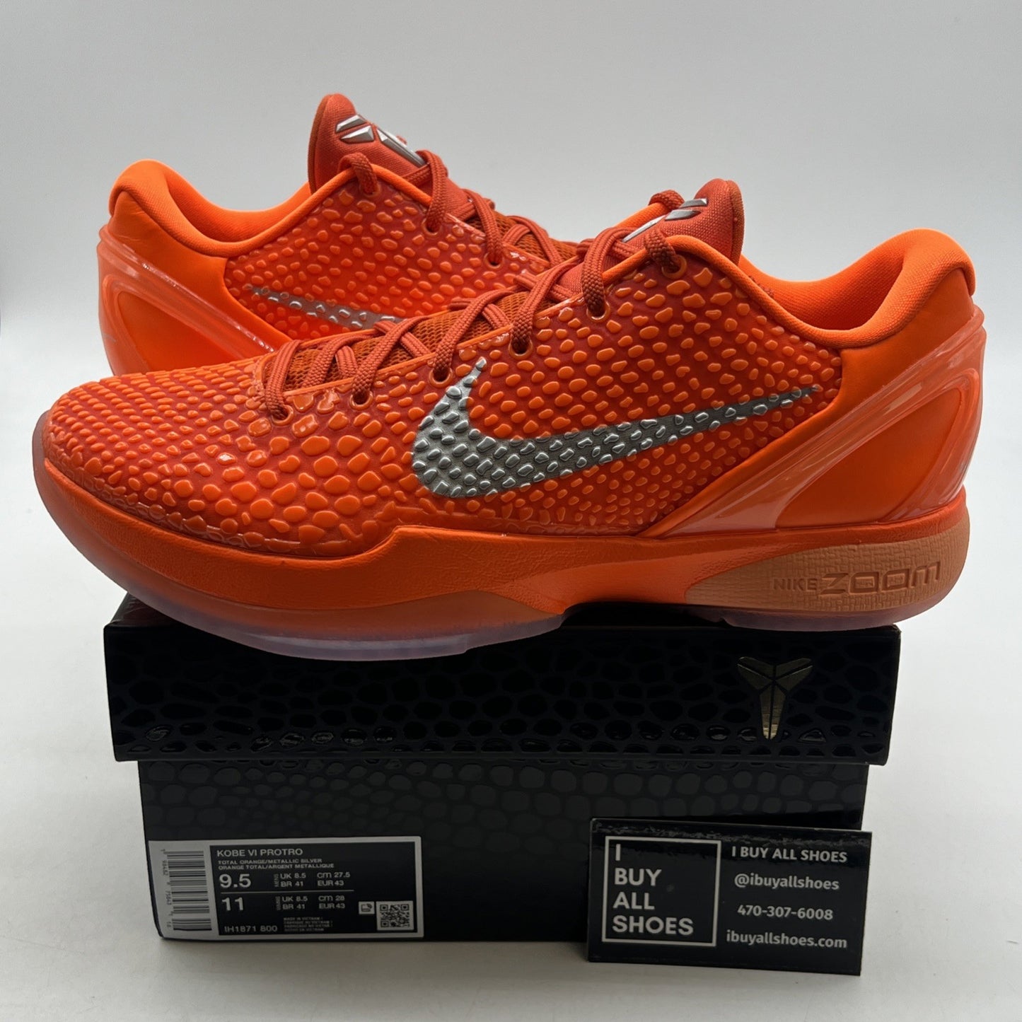 Size 9.5 - Nike Zoom Kobe 6 Protro Total Orange (IH1871-800)