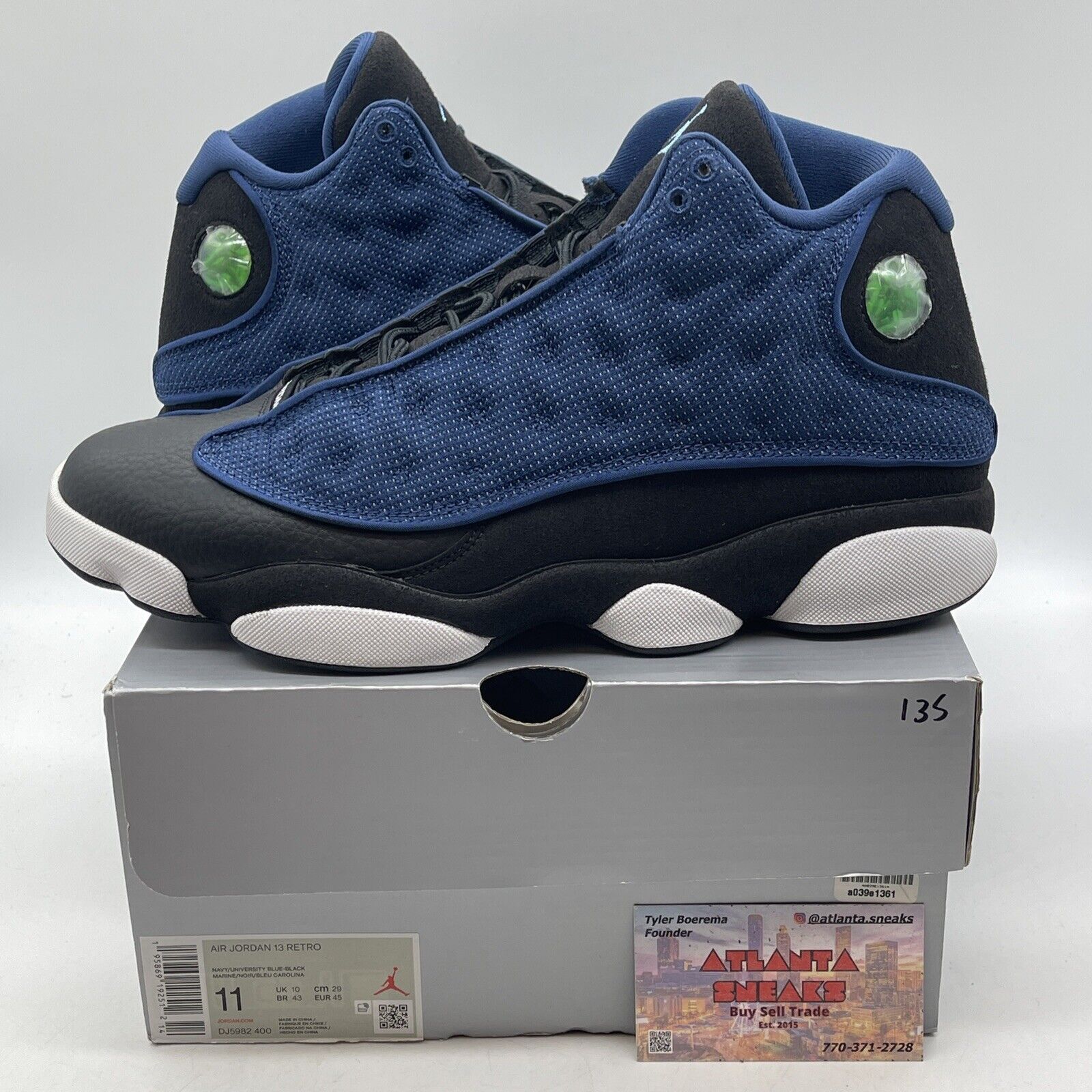 Size 11 - Jordan 13 Navy 2022 Black Suede White Leather (DJ5982-400)