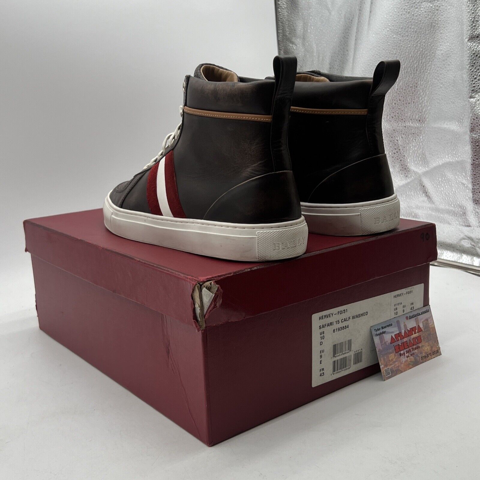 Size 10 - Bally Switzerland Atilio Leather High Top Sneaker