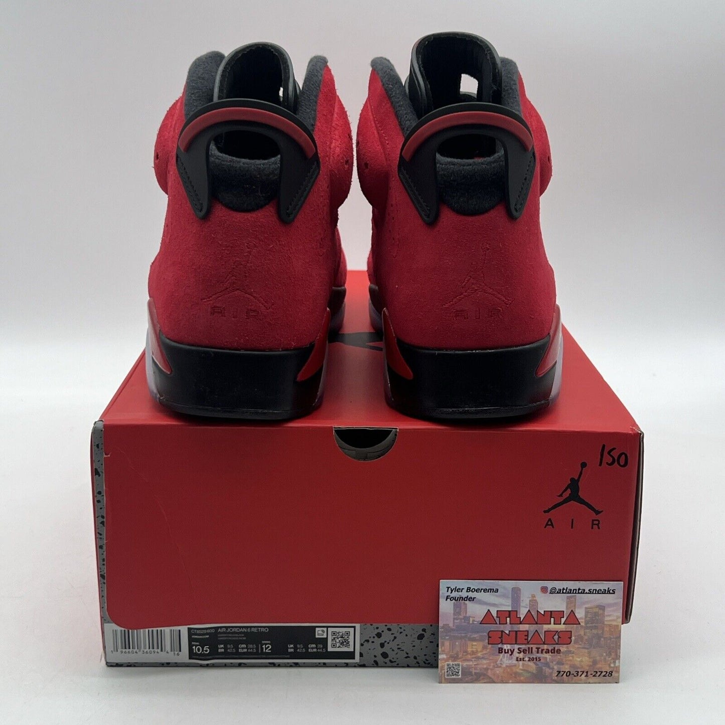 Size 10.5 - Air Jordan 6 Retro Toro Bravo Black Red Suede (CT8529-600)