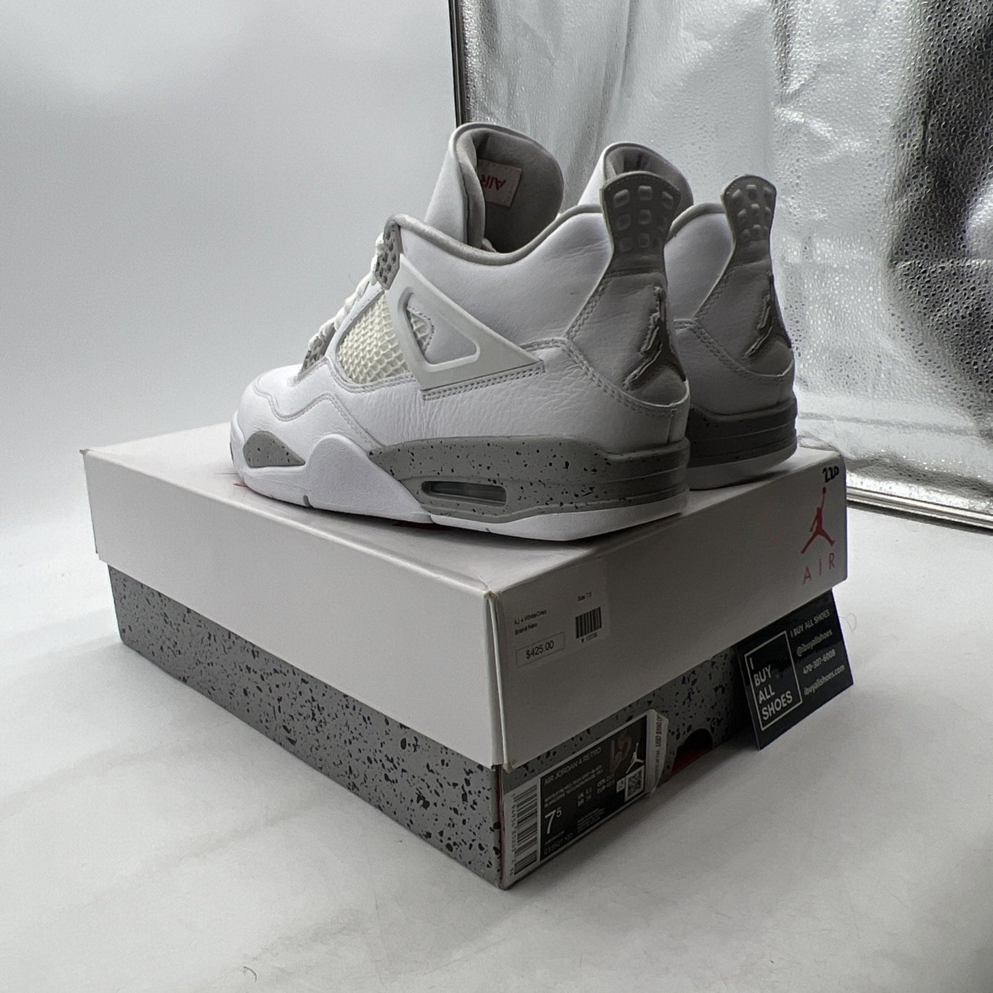 Size 7.5 - Air Jordan 4 Retro Mid White Oreo (CT8527-100)