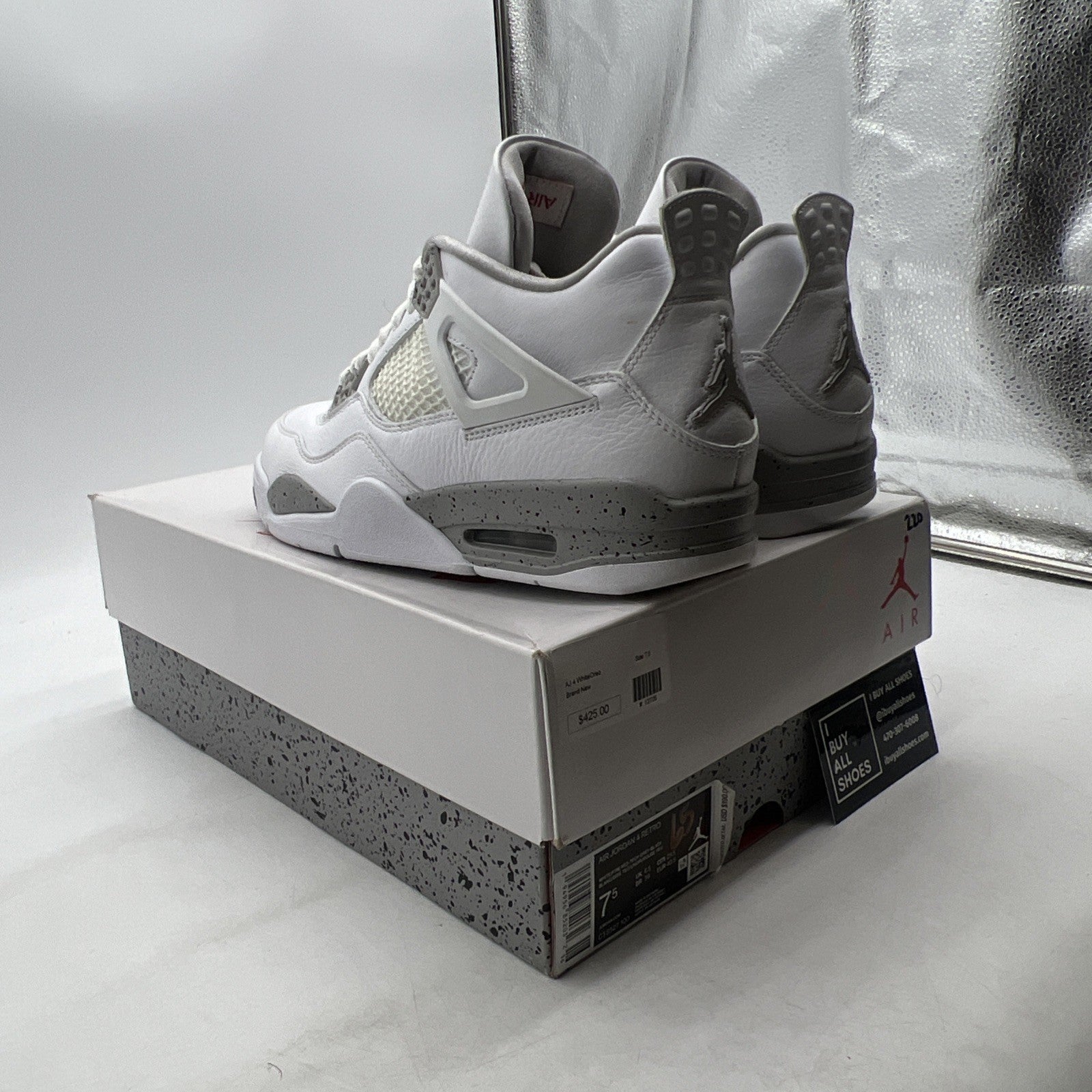 Size 7.5 - Air Jordan 4 Retro Mid White Oreo (CT8527-100)