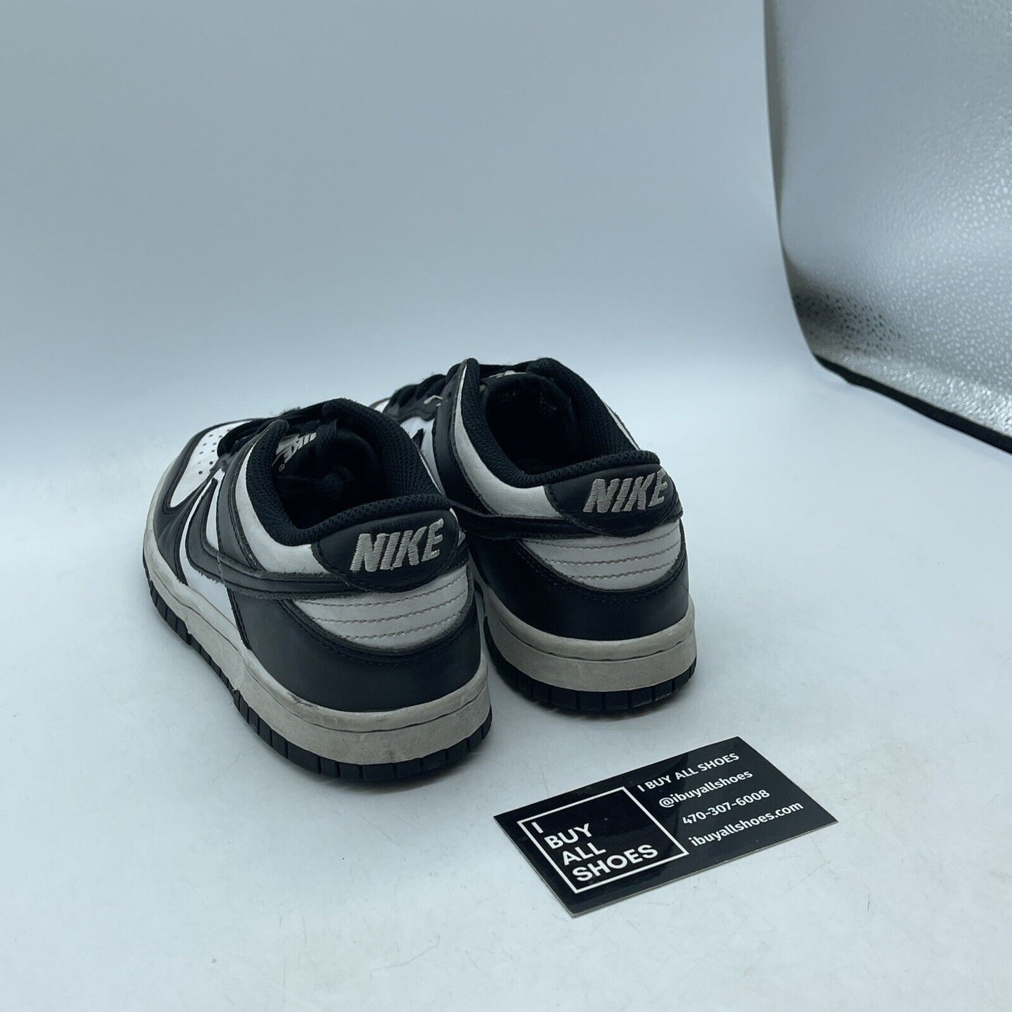 Size 4Y - Dunk Low GS Black white Leather Suede  (CW1590-100)