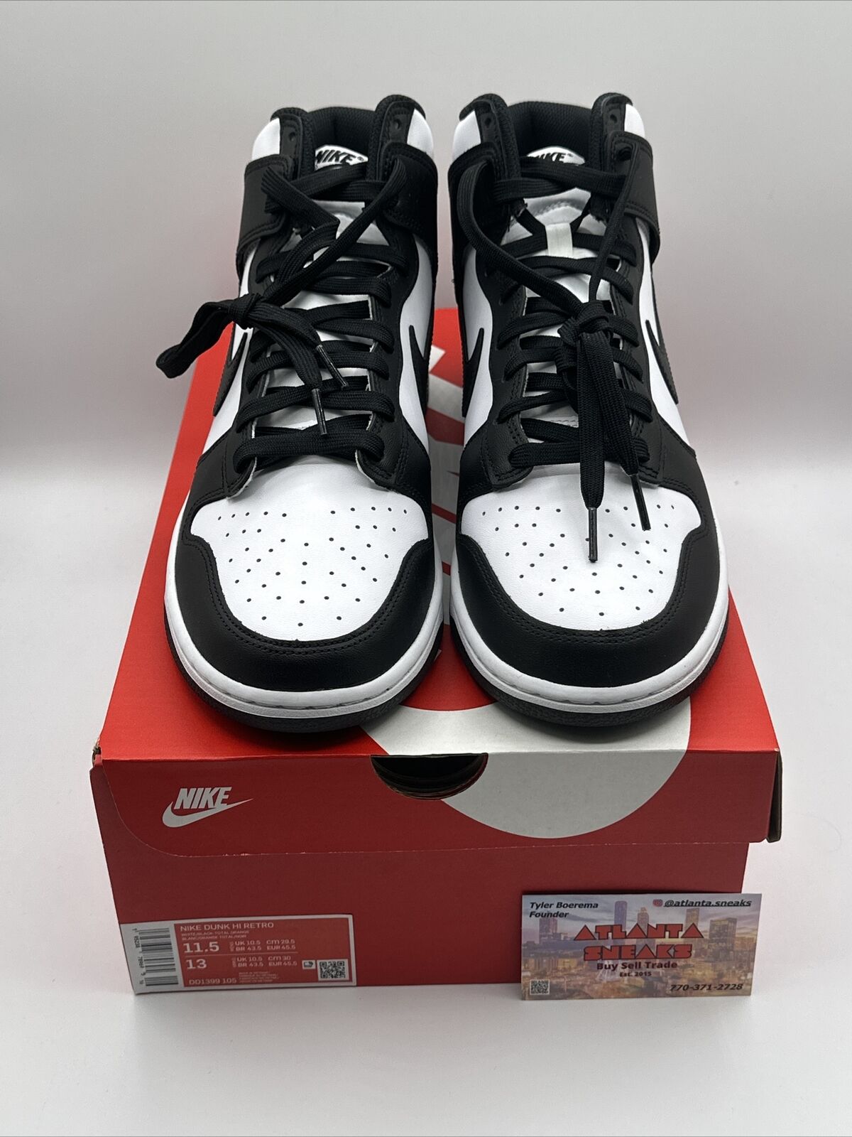 Size 11.5 - Nike Dunk High Black White 2021