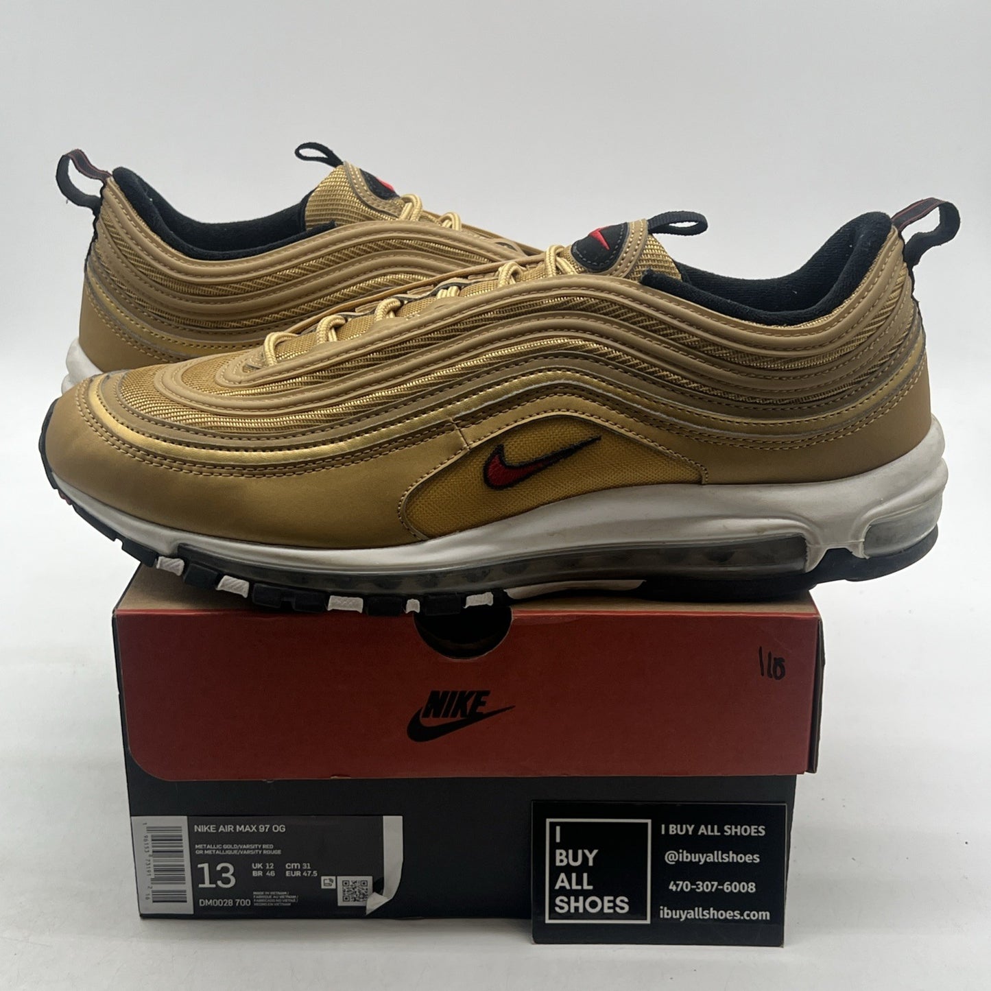Size 13 - Nike Air Max 97 OG 2023 Metallic Gold (DM0028-700)