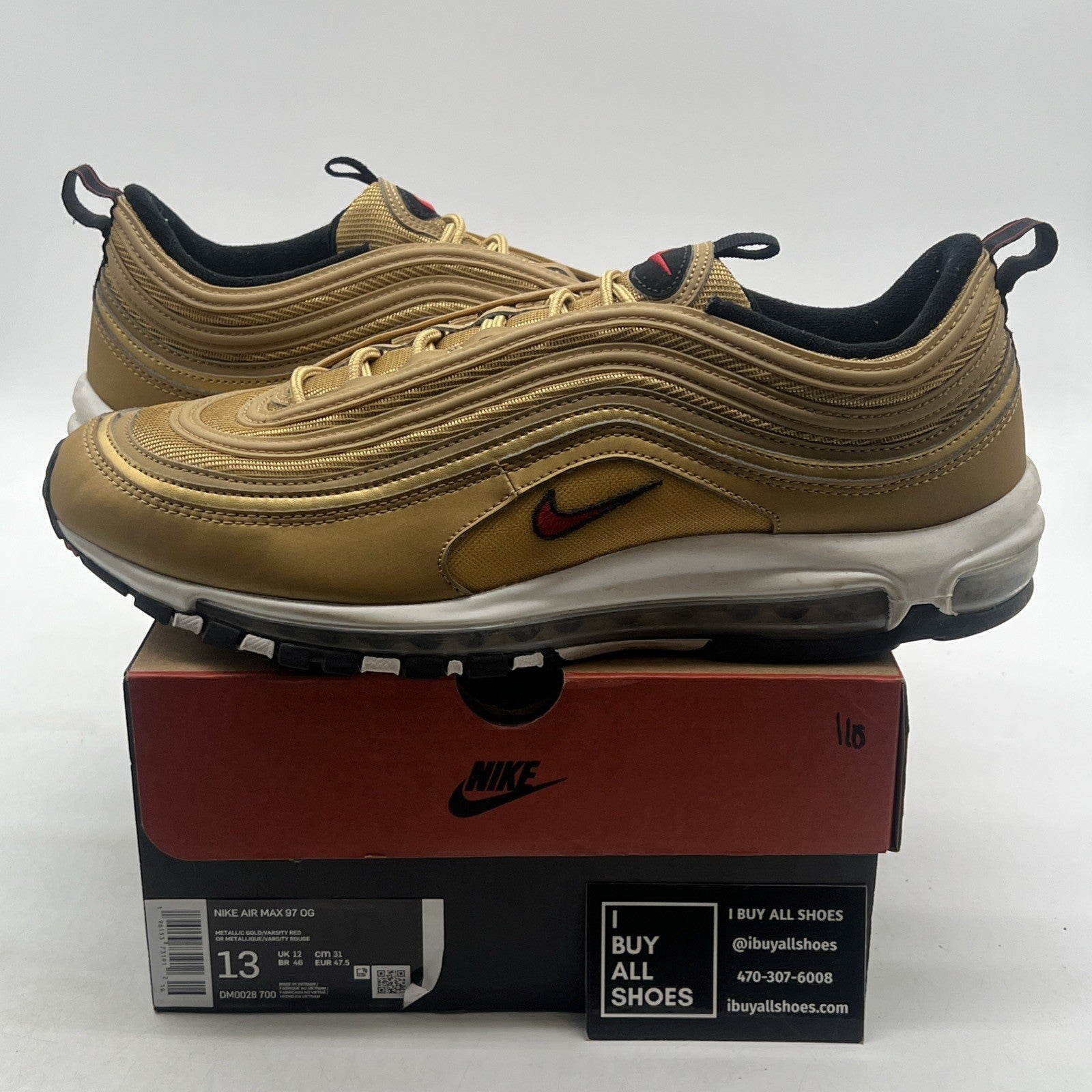 Size 13 - Nike Air Max 97 OG 2023 Metallic Gold (DM0028-700)