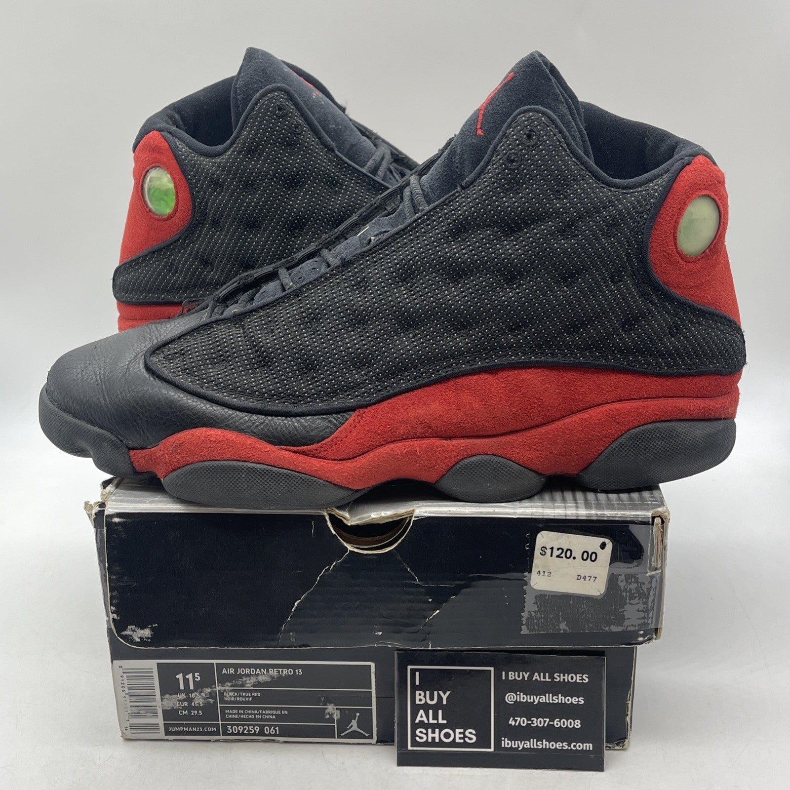 Size 11.5 - Air Jordan 13 Retro 2004 Bred (309259-061)