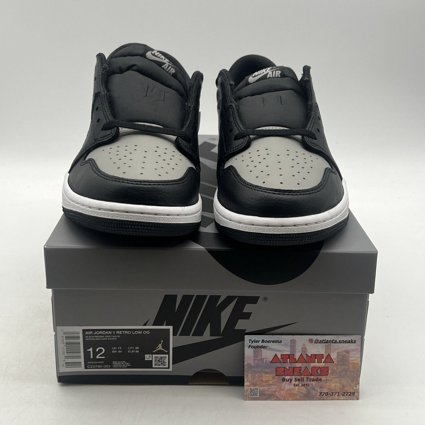 Size 12 - Air Jordan 1 Retro OG 2024 Low Shadow Black Leather (CZ0790-003)