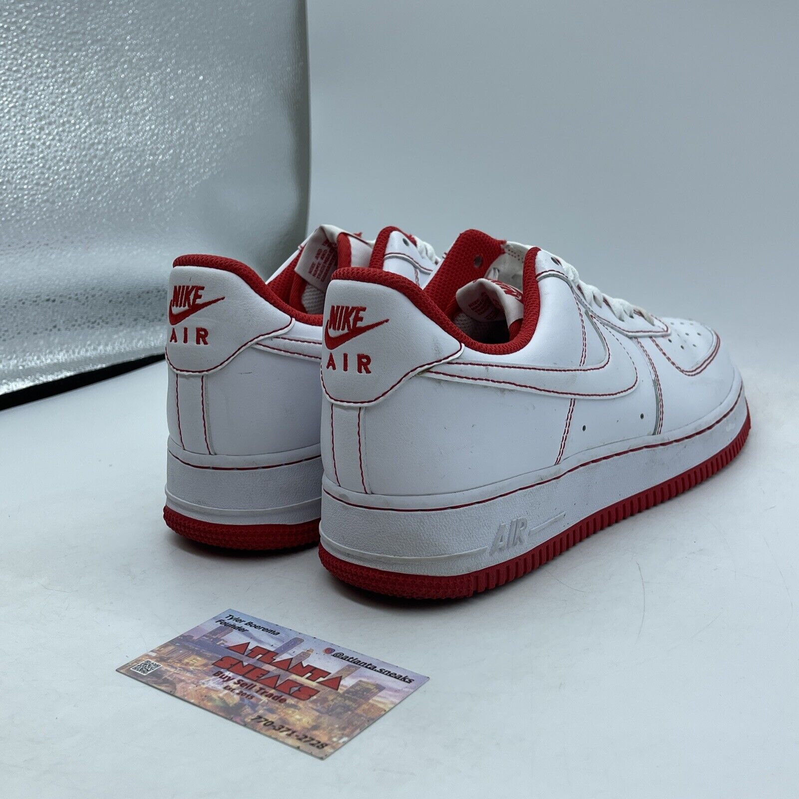 Size 8.5 - Nike Air Force 1 '07 White University Red Leather (CV1724-100)