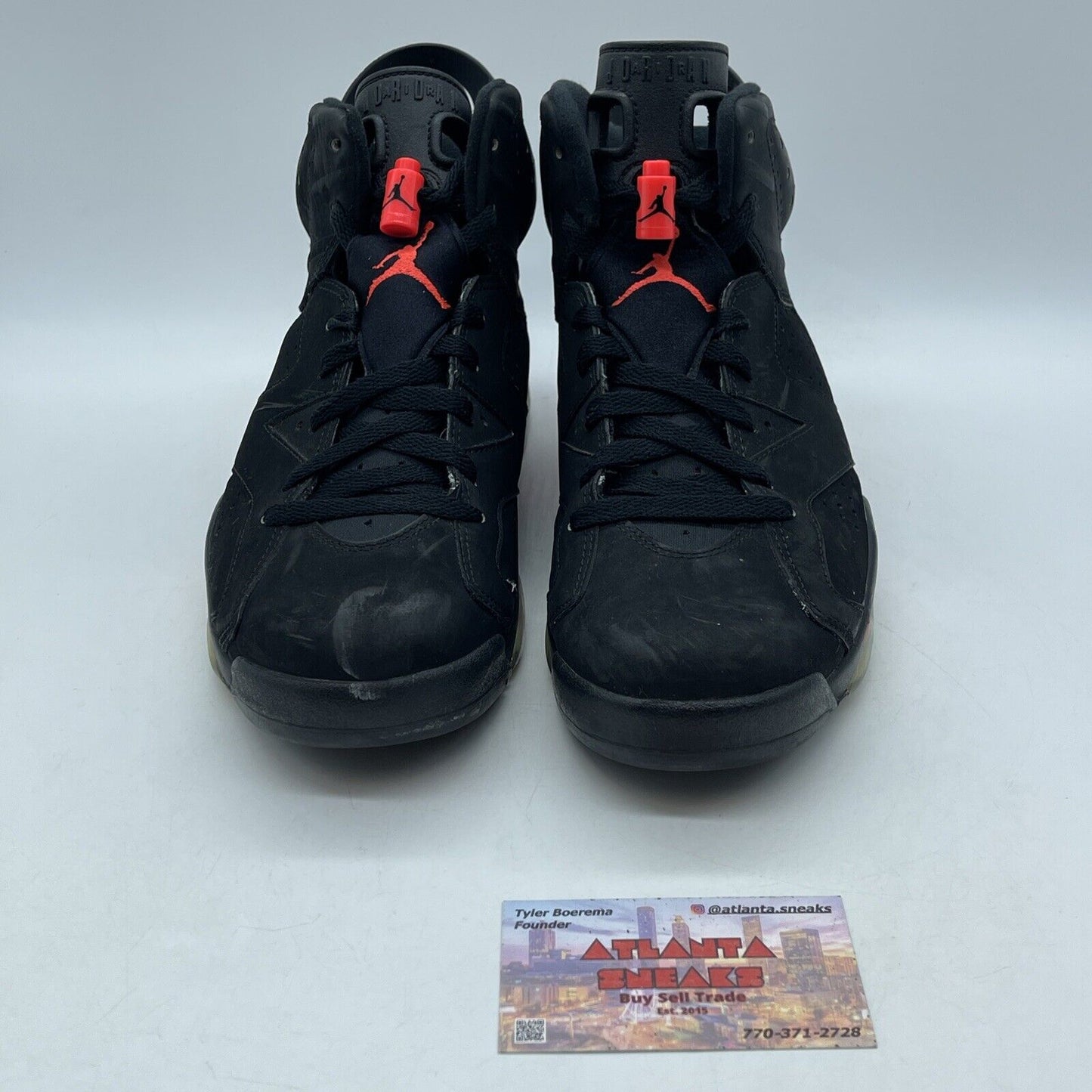 Size 8.5 - Jordan 6 Retro Infrared Black Pink White Suede Leather (384664-023)