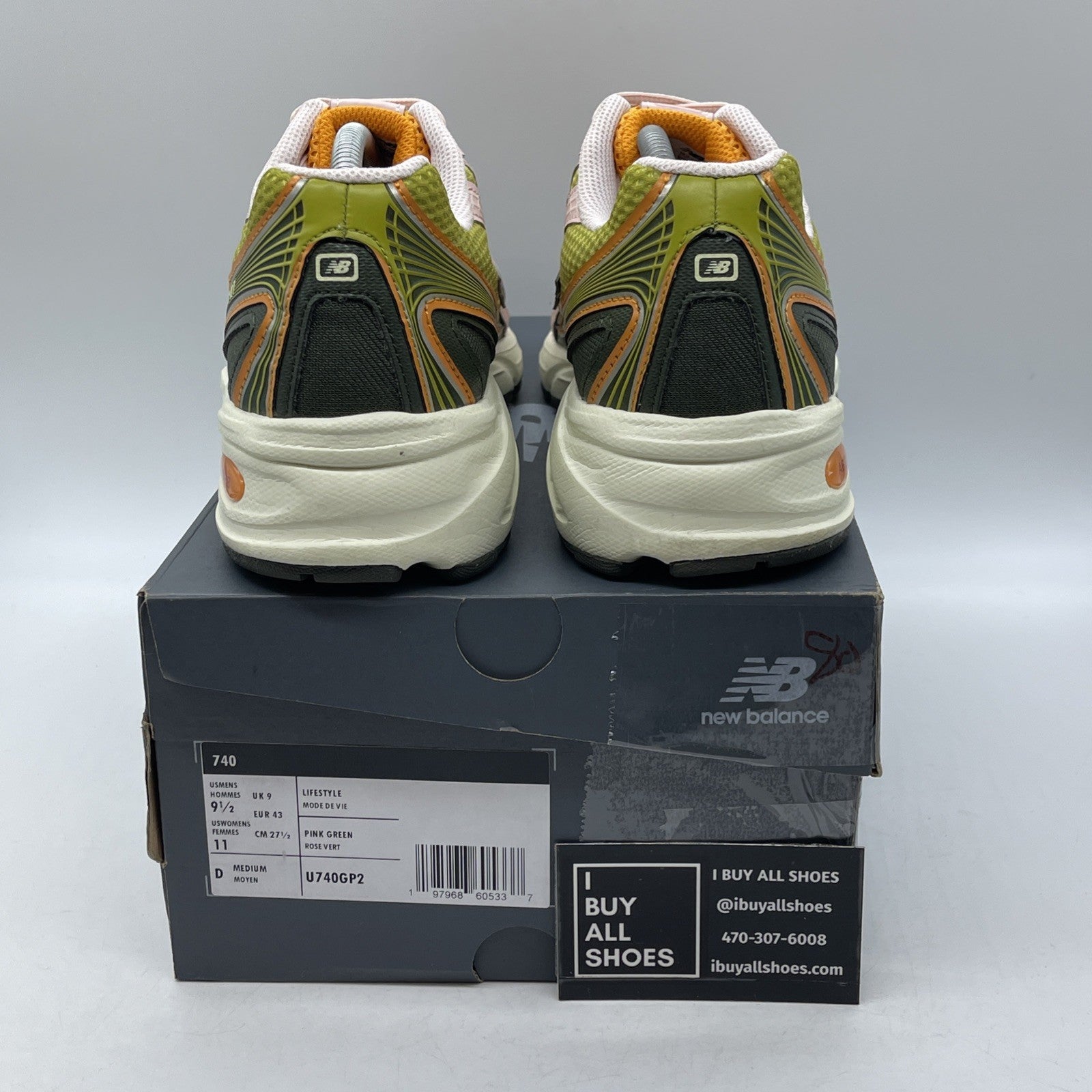 Size 9.5 - New Balance Concepts x 740 Saignee Green Pink Leather (U740GP2)