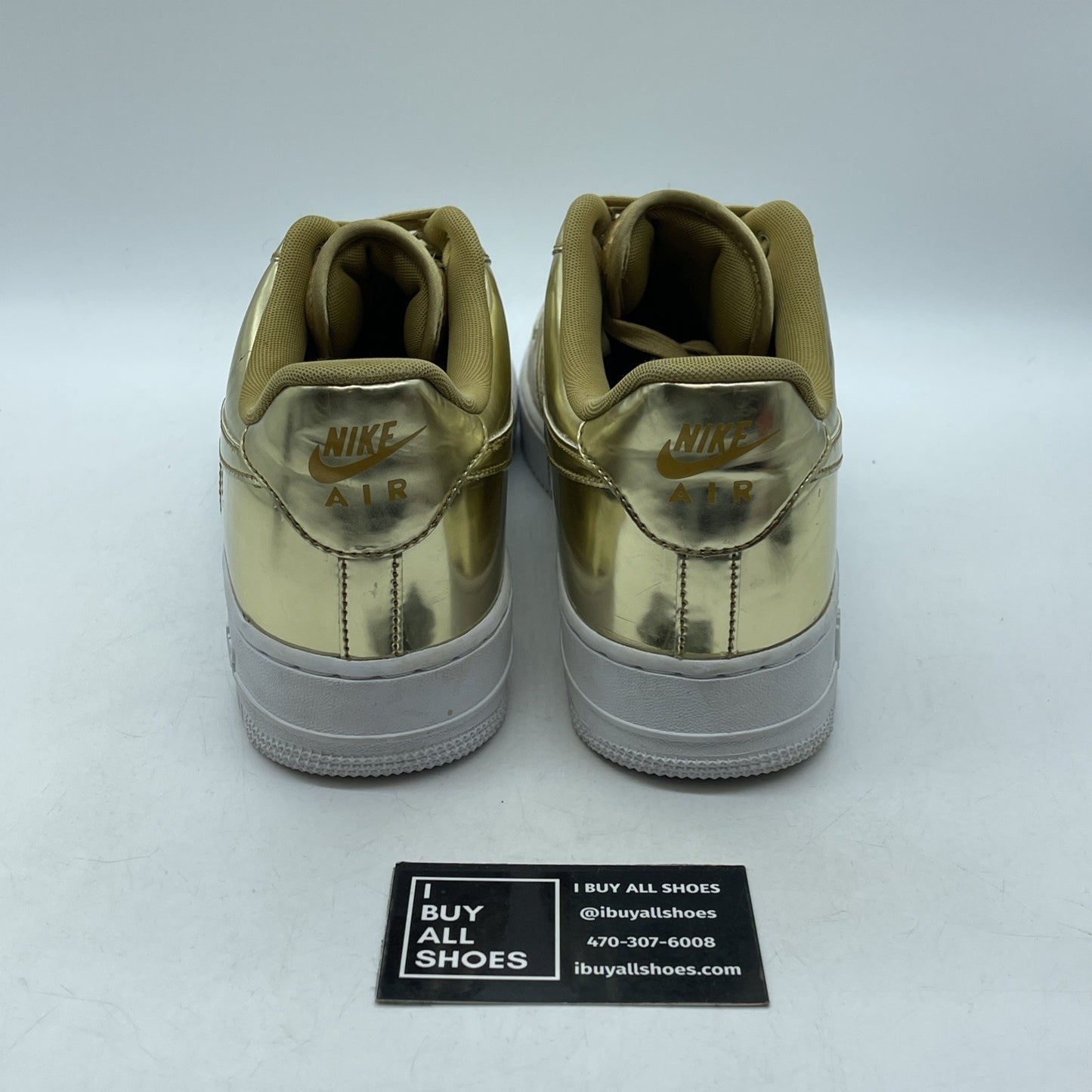Size 12W- Nike Air Force 1 SP Liquid Metal Gold Leather (CQ6566-700)