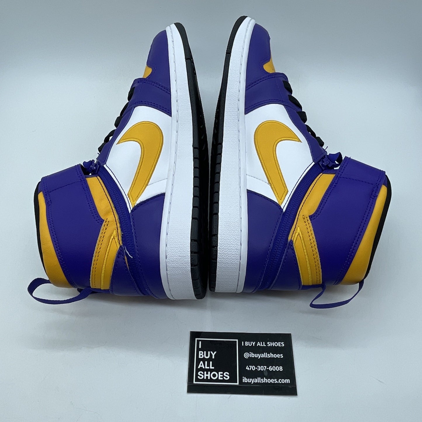 Size 11.5 - Air Jordan 1 FlyEase High Lakers Purple White Yellow (CQ3835-517)