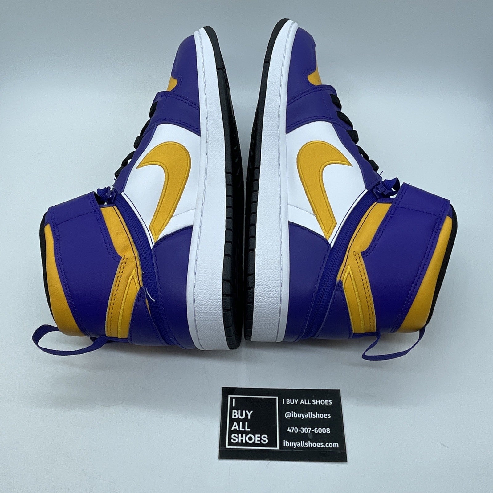 Size 11.5 - Air Jordan 1 FlyEase High Lakers Purple White Yellow (CQ3835-517)