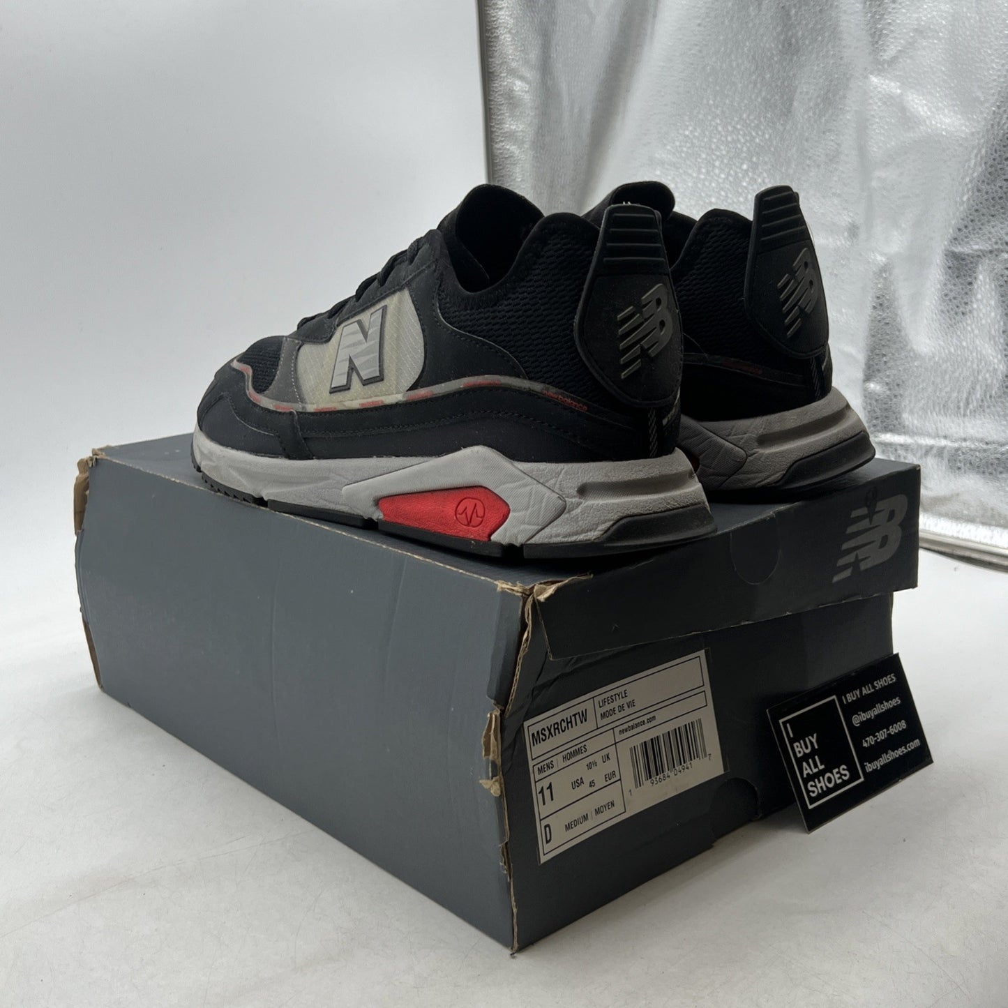 Size 11 - New Balance X-Racer Black Grey Red (MSXRCHTW)