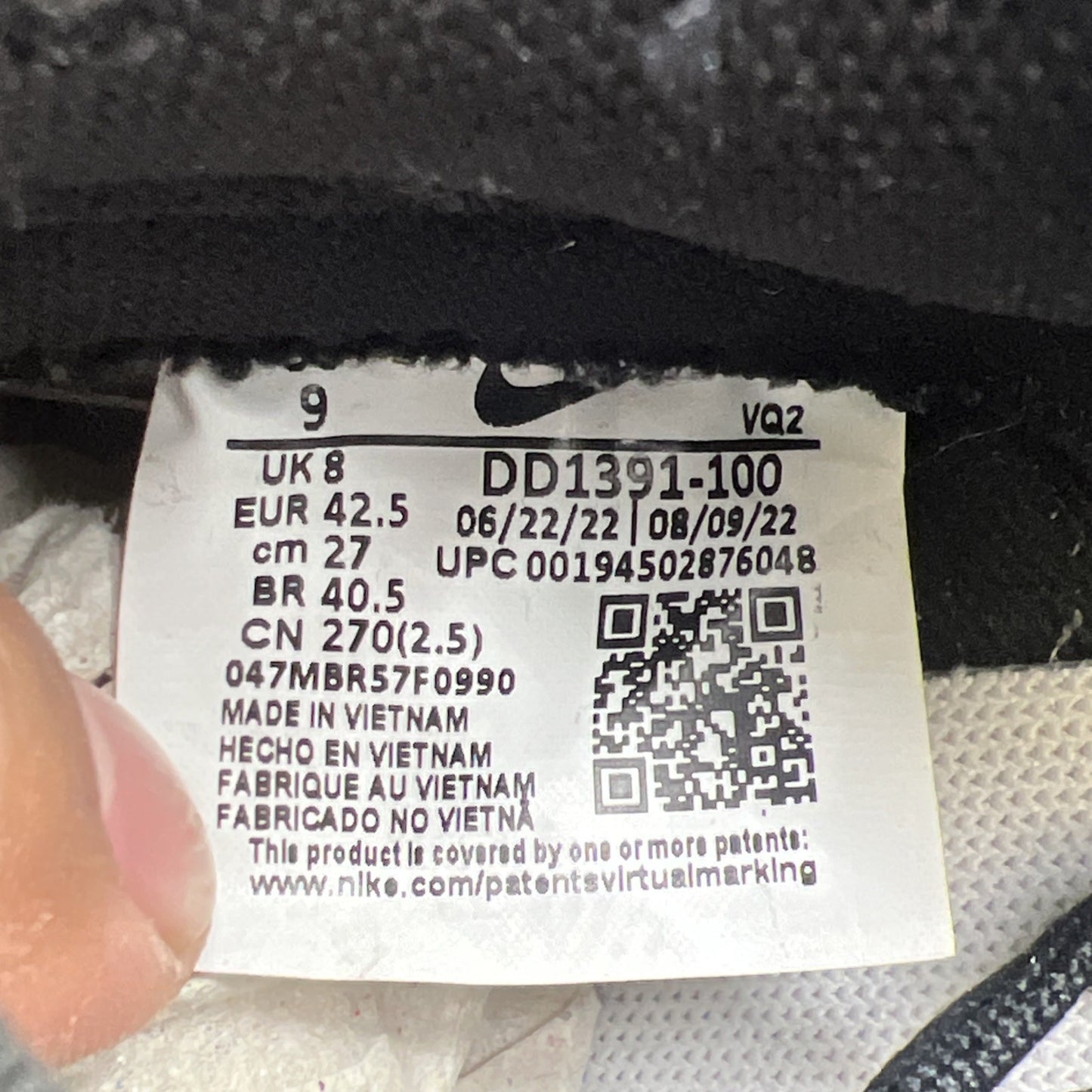Size 9 - Nike Dunk Low Black White (DD1391-100)