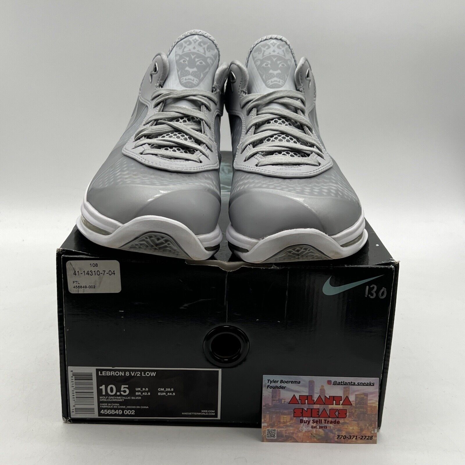 Size 10.5 - Nike LeBron 8 V/2 Low Wolf Grey (456849-002)