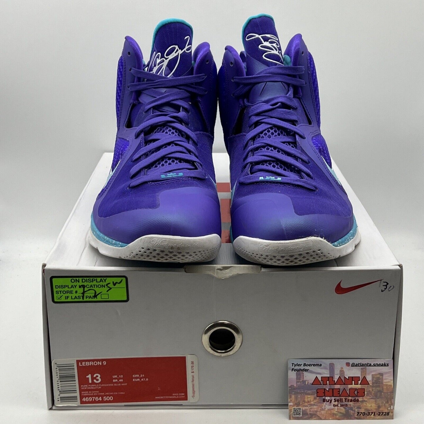 Size 13 - Nike LeBron 9 Summit Lake Hornets Purple (469764-500)