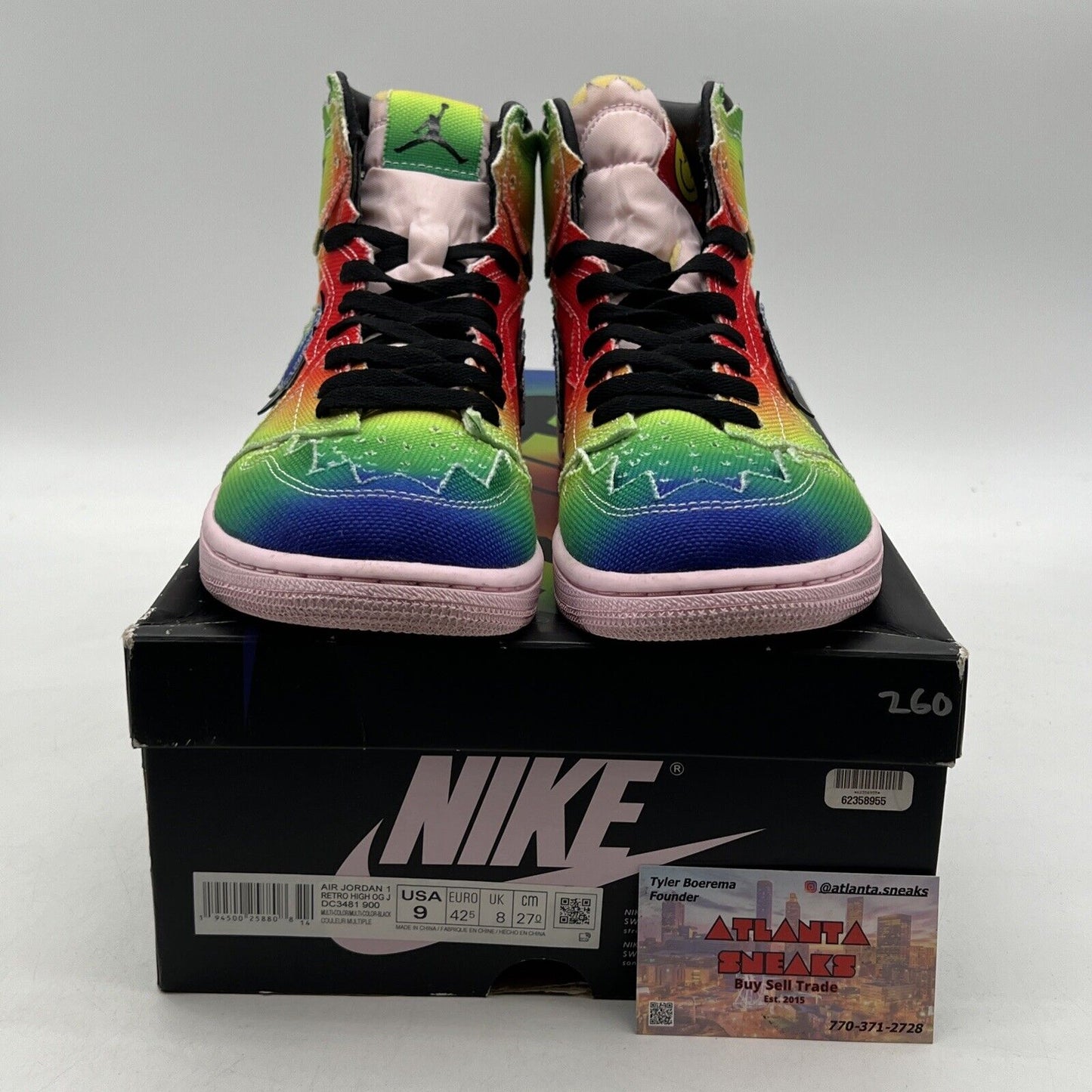 Size 9 - Jordan 1 Retro OG High x J Balvin Tie Dye (DC3481-900)