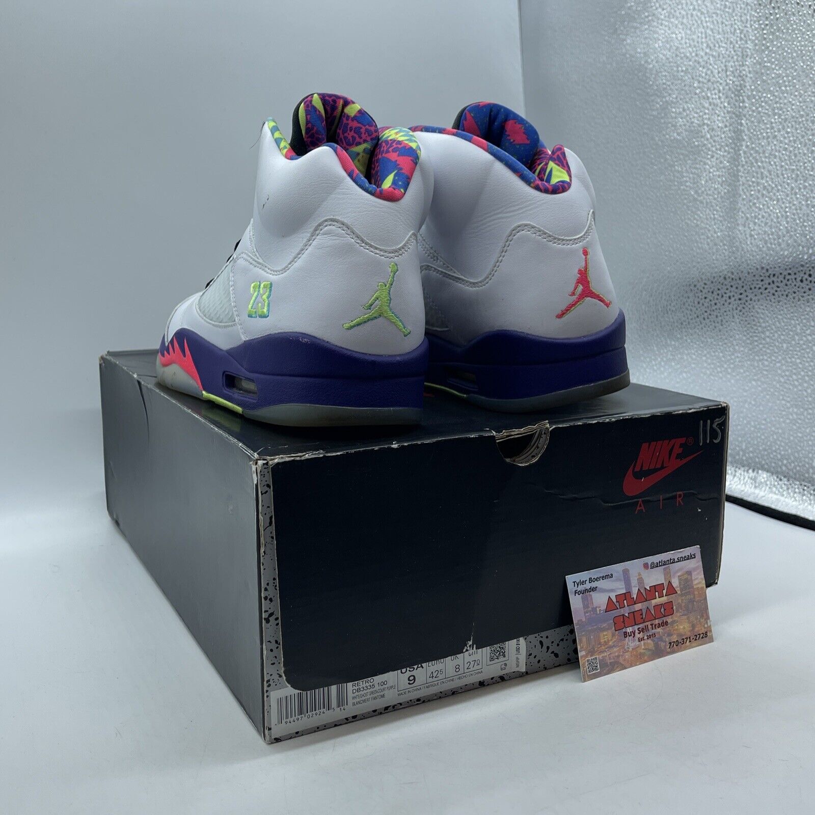 Size 9 - Jordan 5 Retro Alternate Bel-Air 2020 White Purple Pink (DB8335-100)