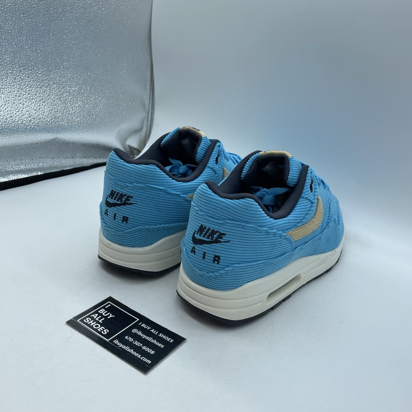 Size 12 - Nike Air Max 1 Premium Baltic Blue Corduroy Black (FB8915-400)