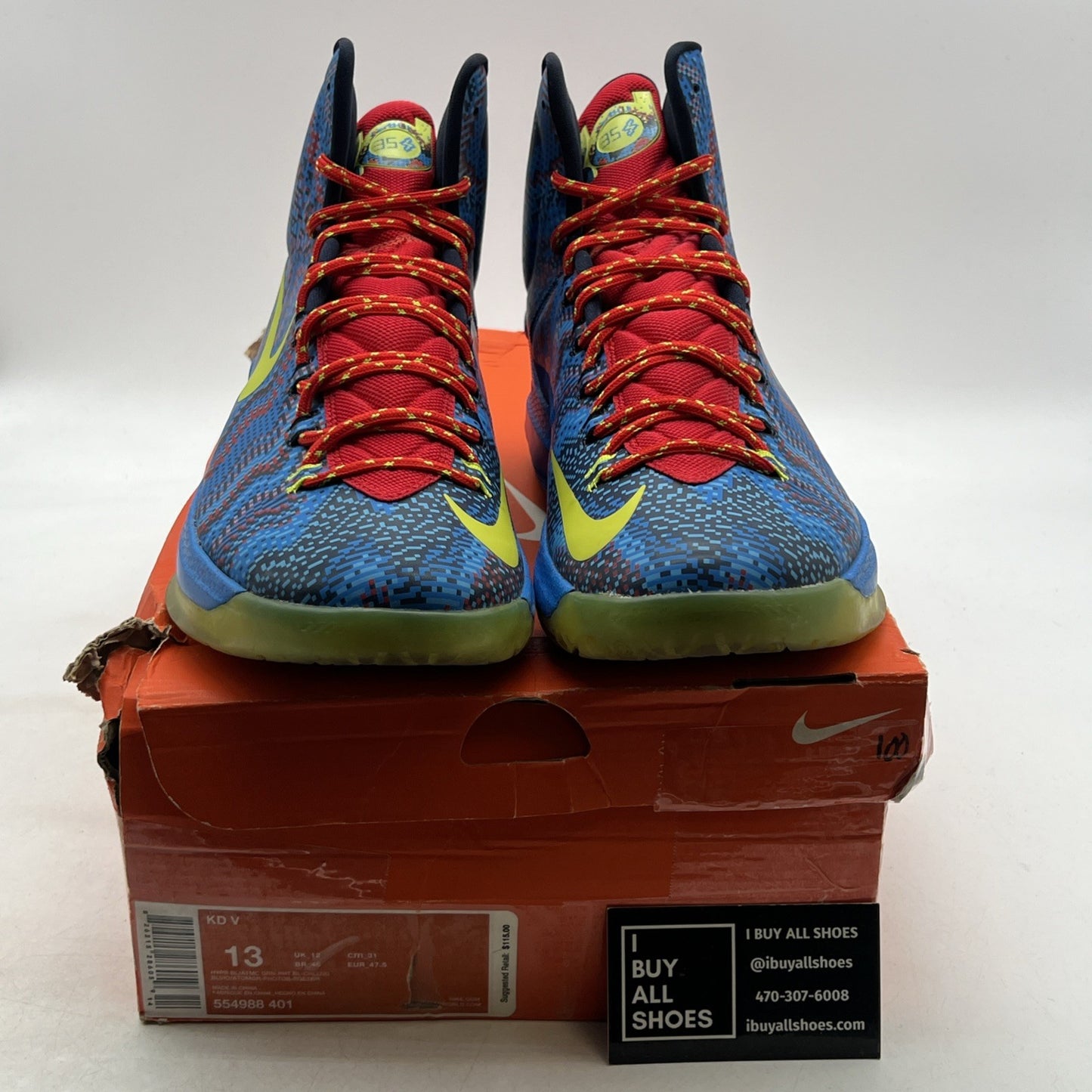 Size 13 - Nike KD 5 Basketball Shoe Christmas (554988-401)