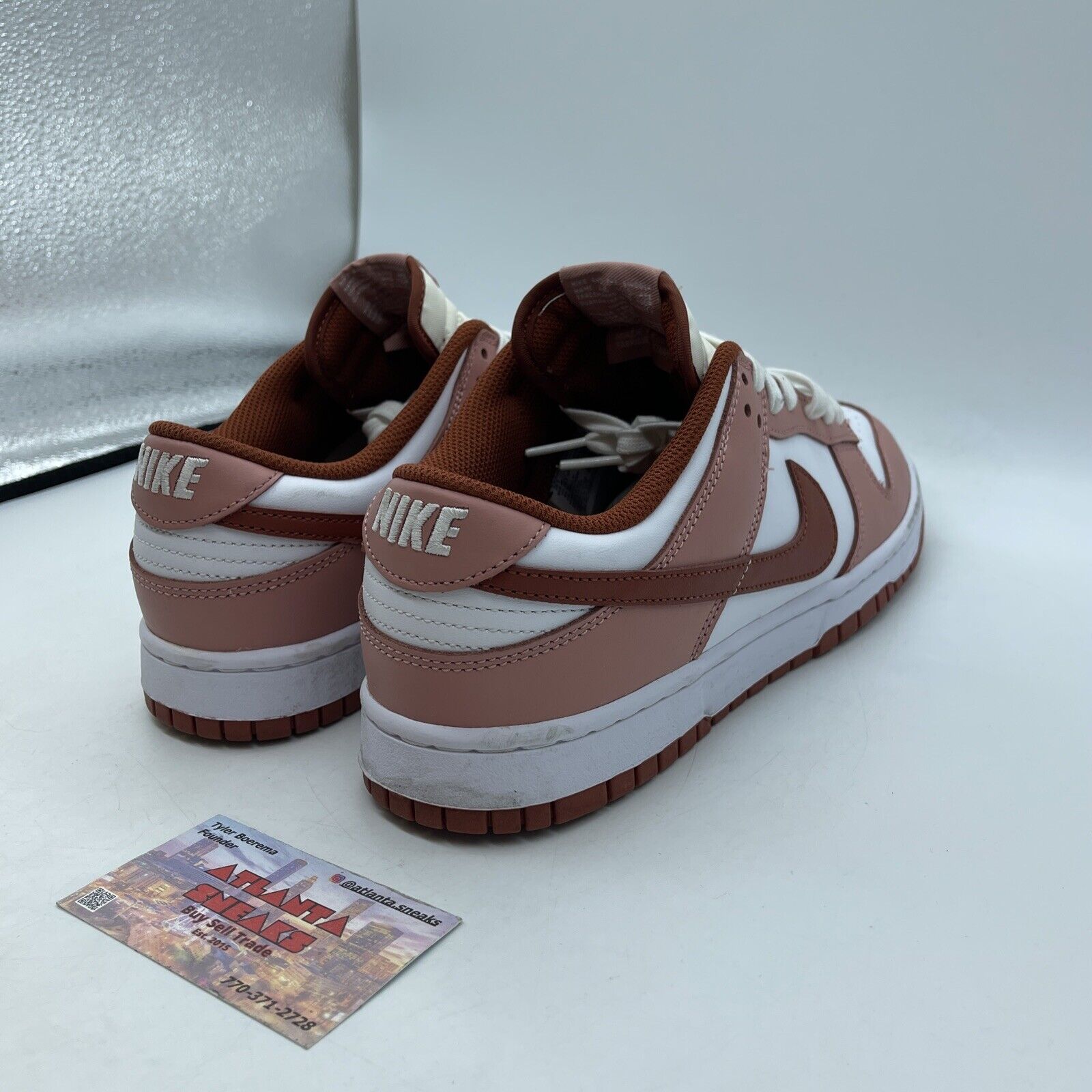 Size 11.5W - Nike Dunk Low Red Stardust Pink White Leather (FQ8876-618)