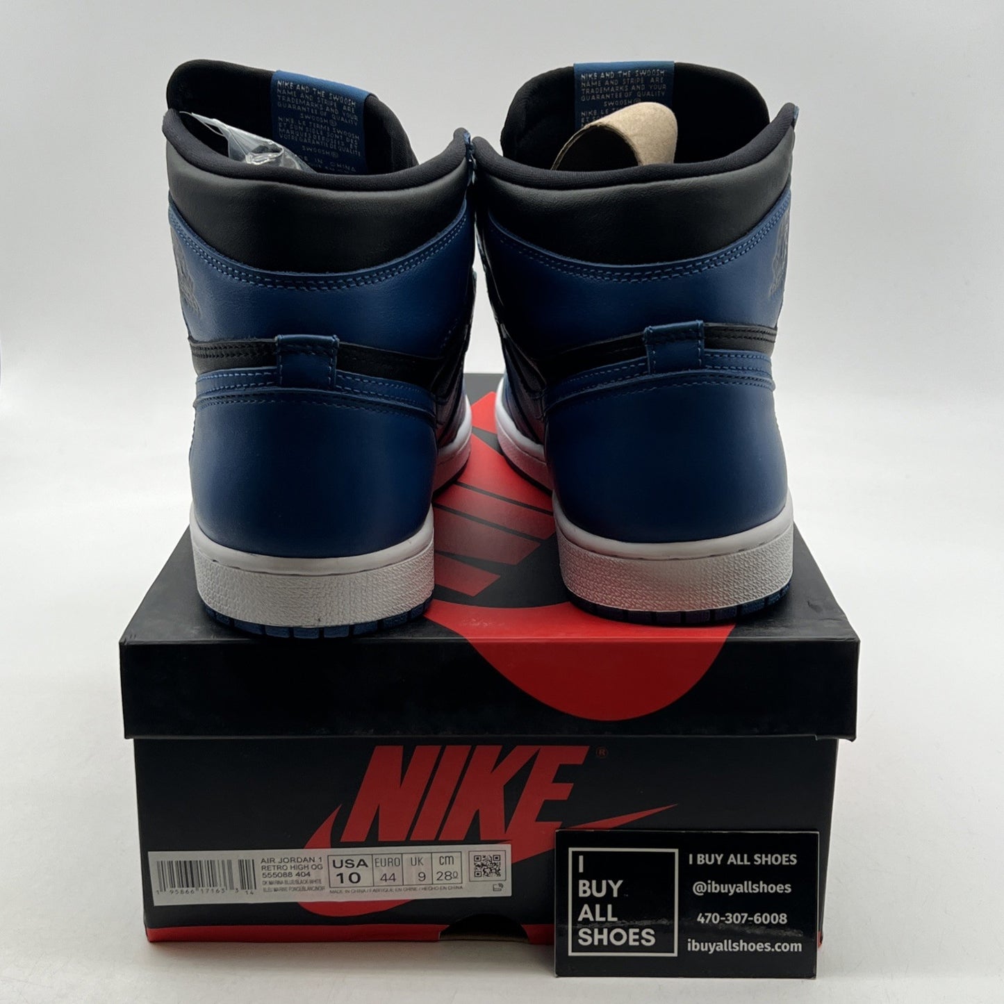 Size 10 - Air Jordan 1 Retro OG High Dark Marina Blue (555088-404)