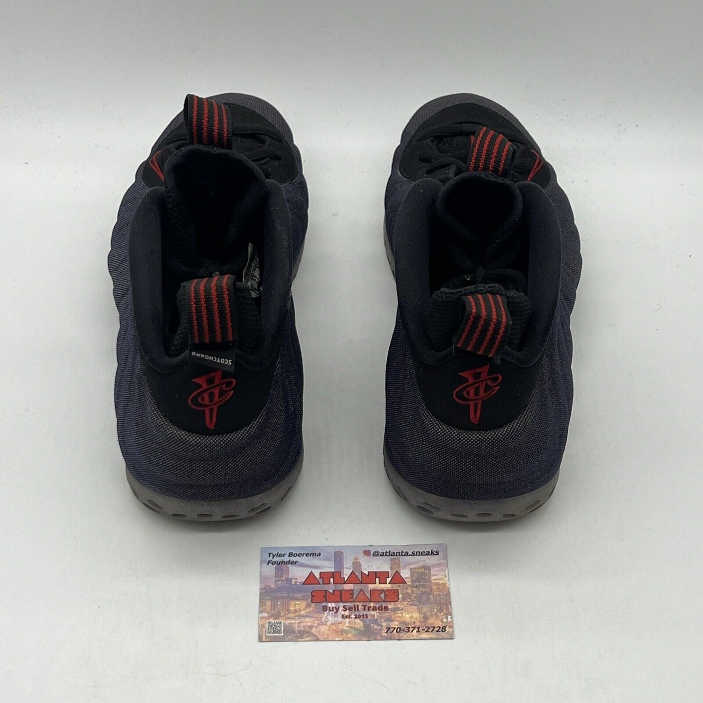 Size 8.5 - Nike Air Foamposite One Denim Red Black Icey