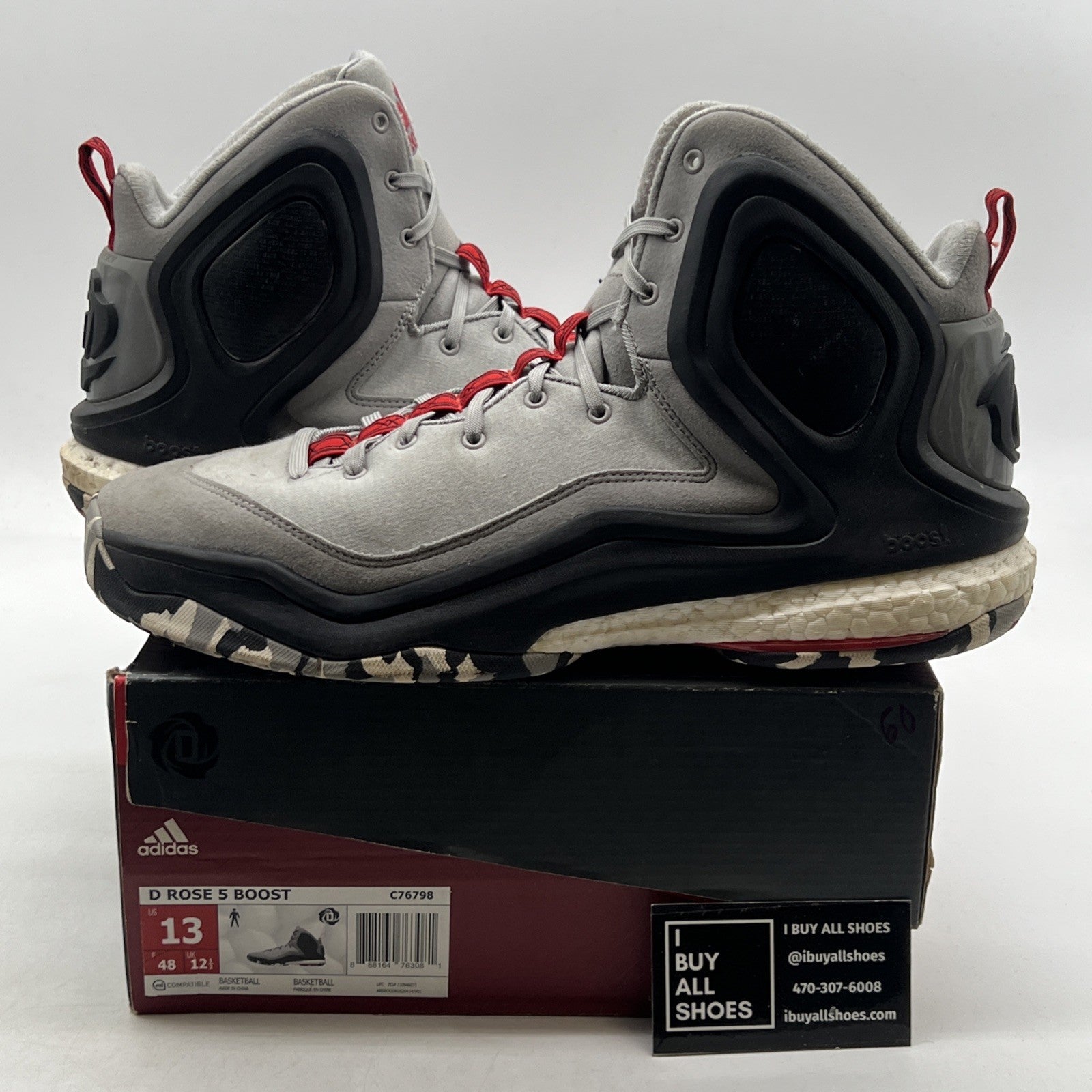 Size 13 - Adidas D Rose 5 Boost Light Onix (C76798)