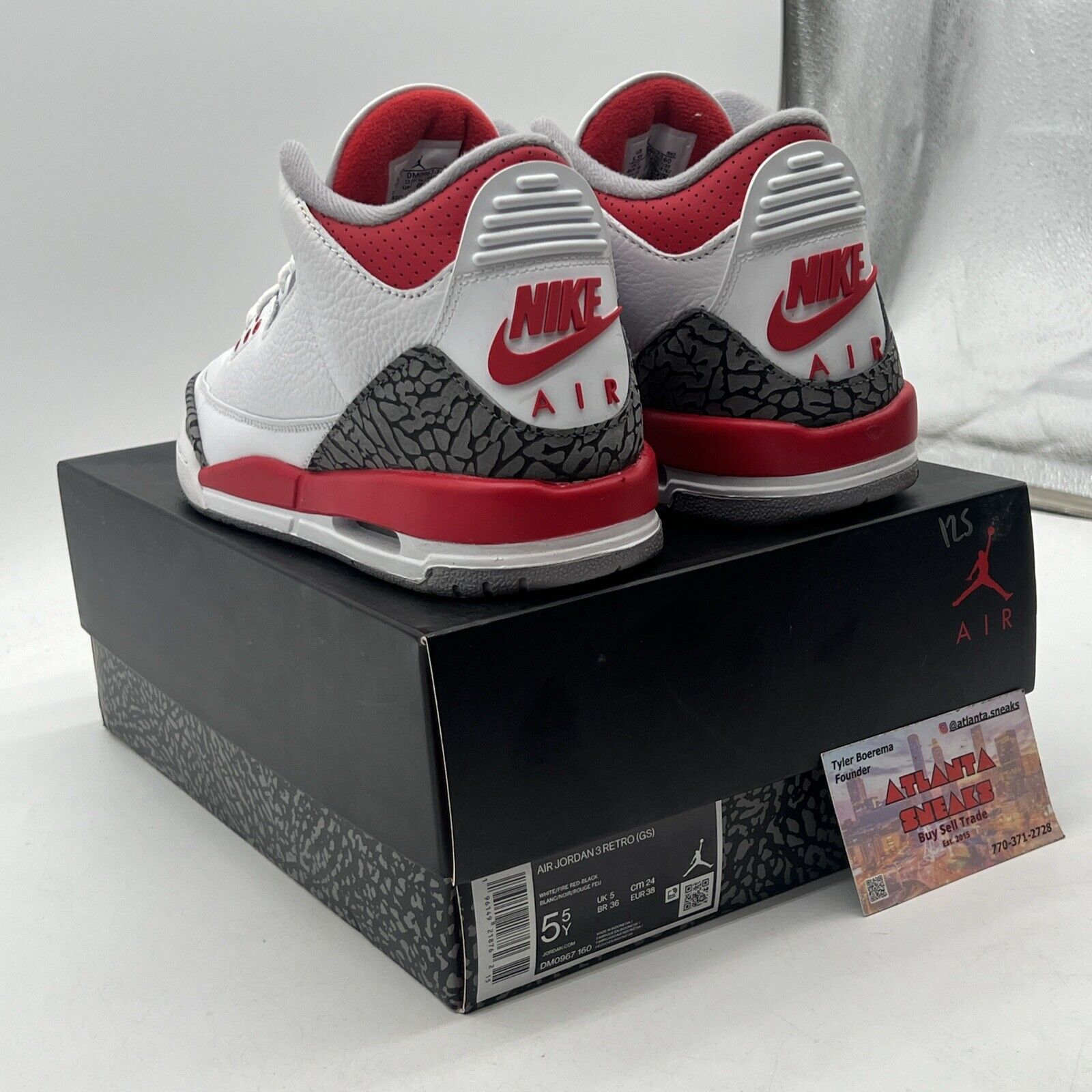 Size 5.5 - Jordan 3 Retro Mid Fire Red White Black Leather (DM0967-160)