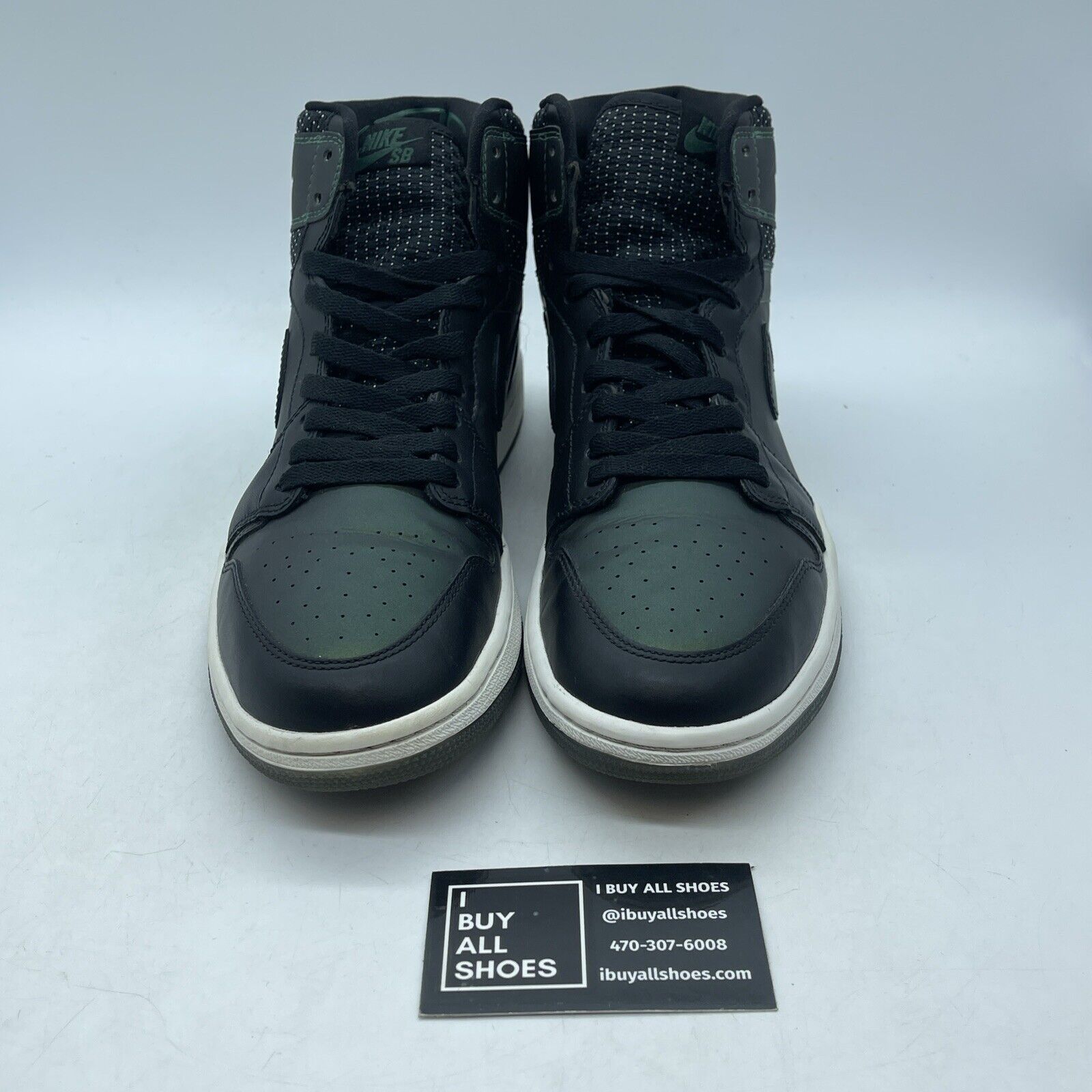 Size 9.5 - Craig Stecyk x Air Jordan 1 SB Black Green Leather (653532-001)