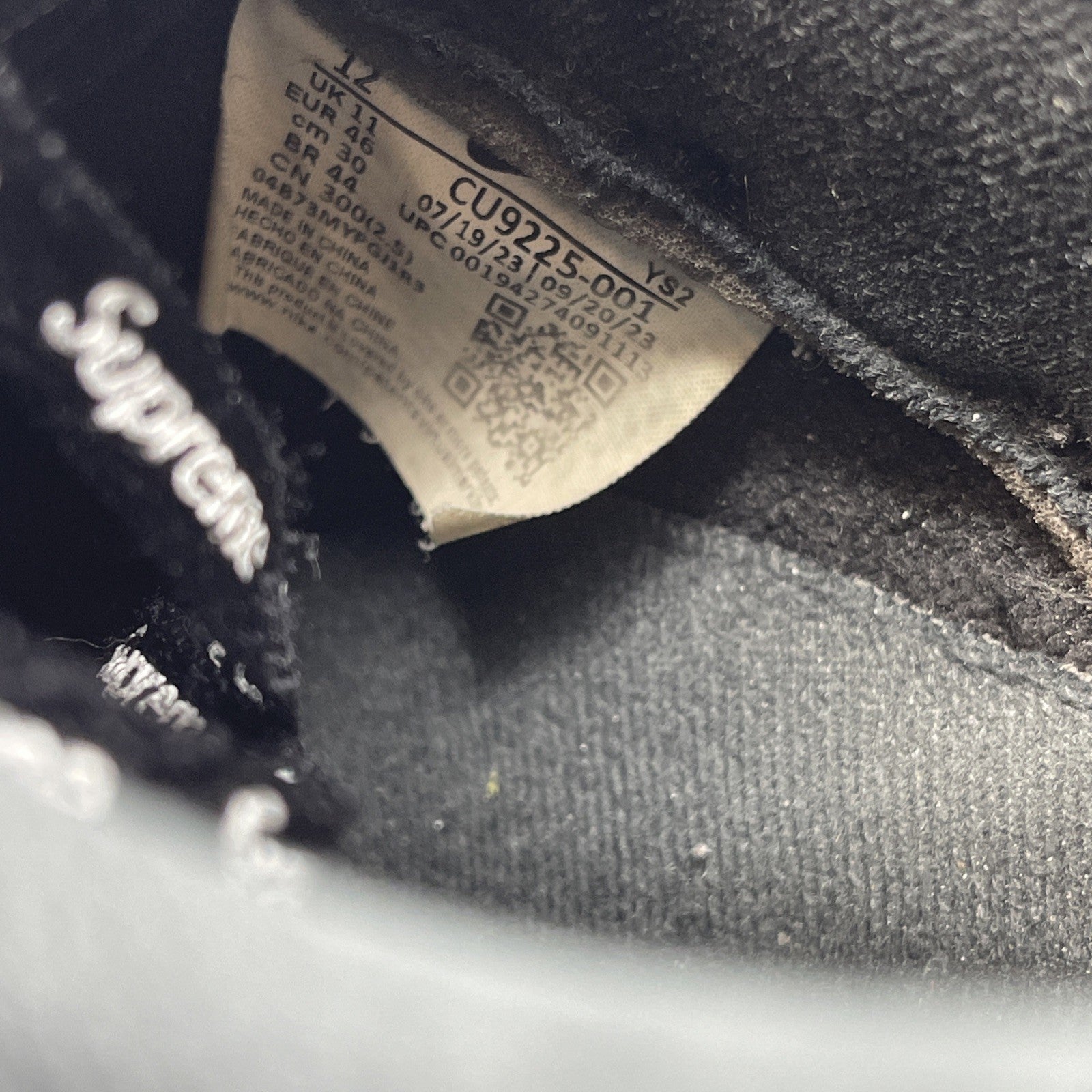Size 12 - Nike Air Force 1 Low x Supreme Box Logo - Black (CU9225-001)