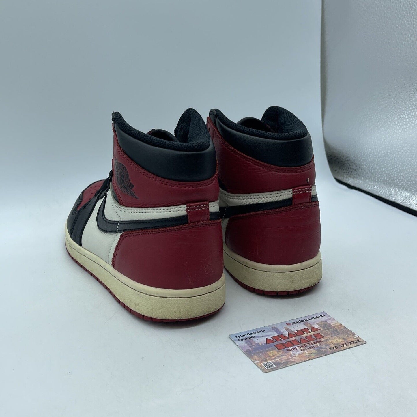 Size 8 - Jordan 1 Retro OG High Bred Toe Black Red White Leather (555088-610)