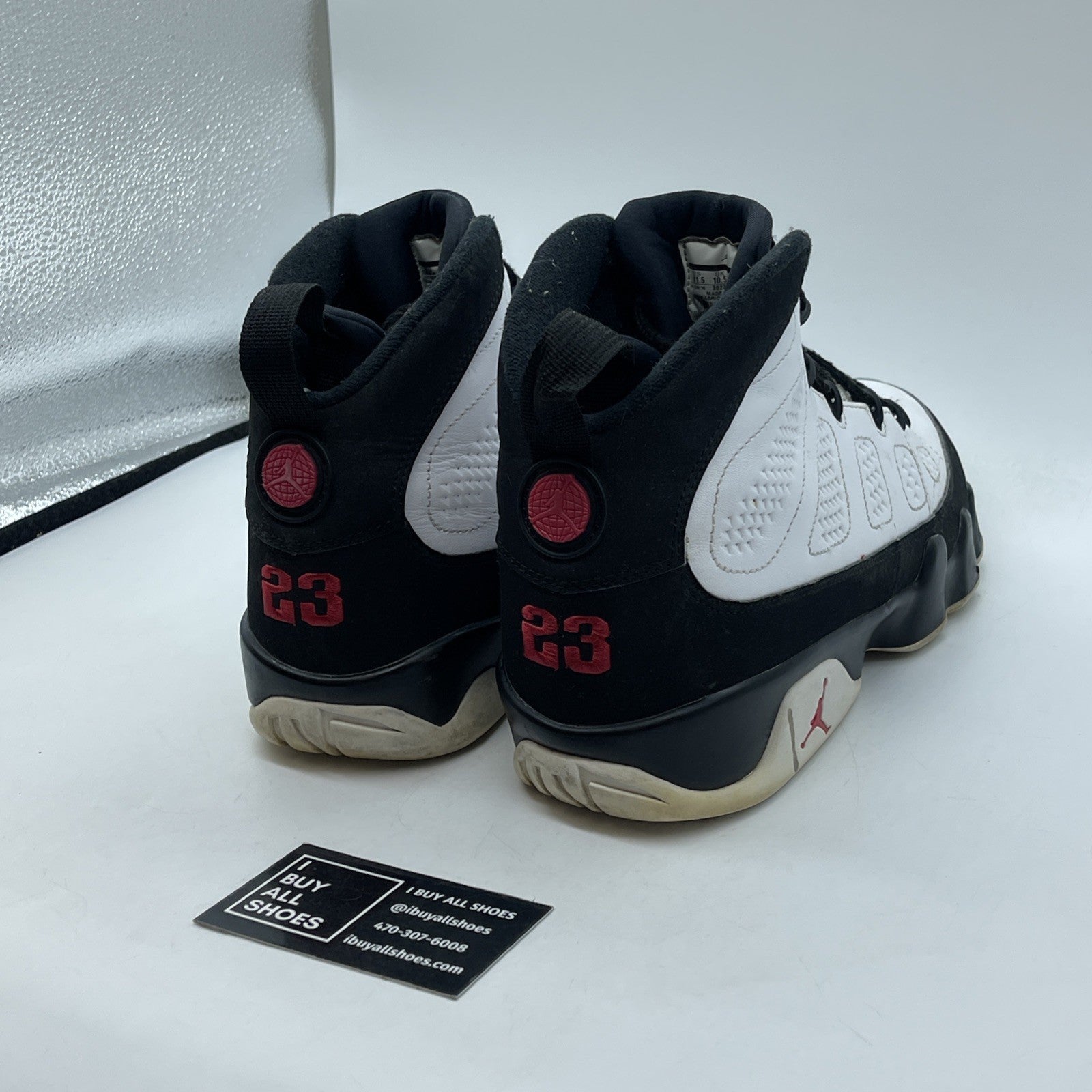 Size 11.5 - Jordan 9 Retro space jam 2016 Black White Suede (302370-112)