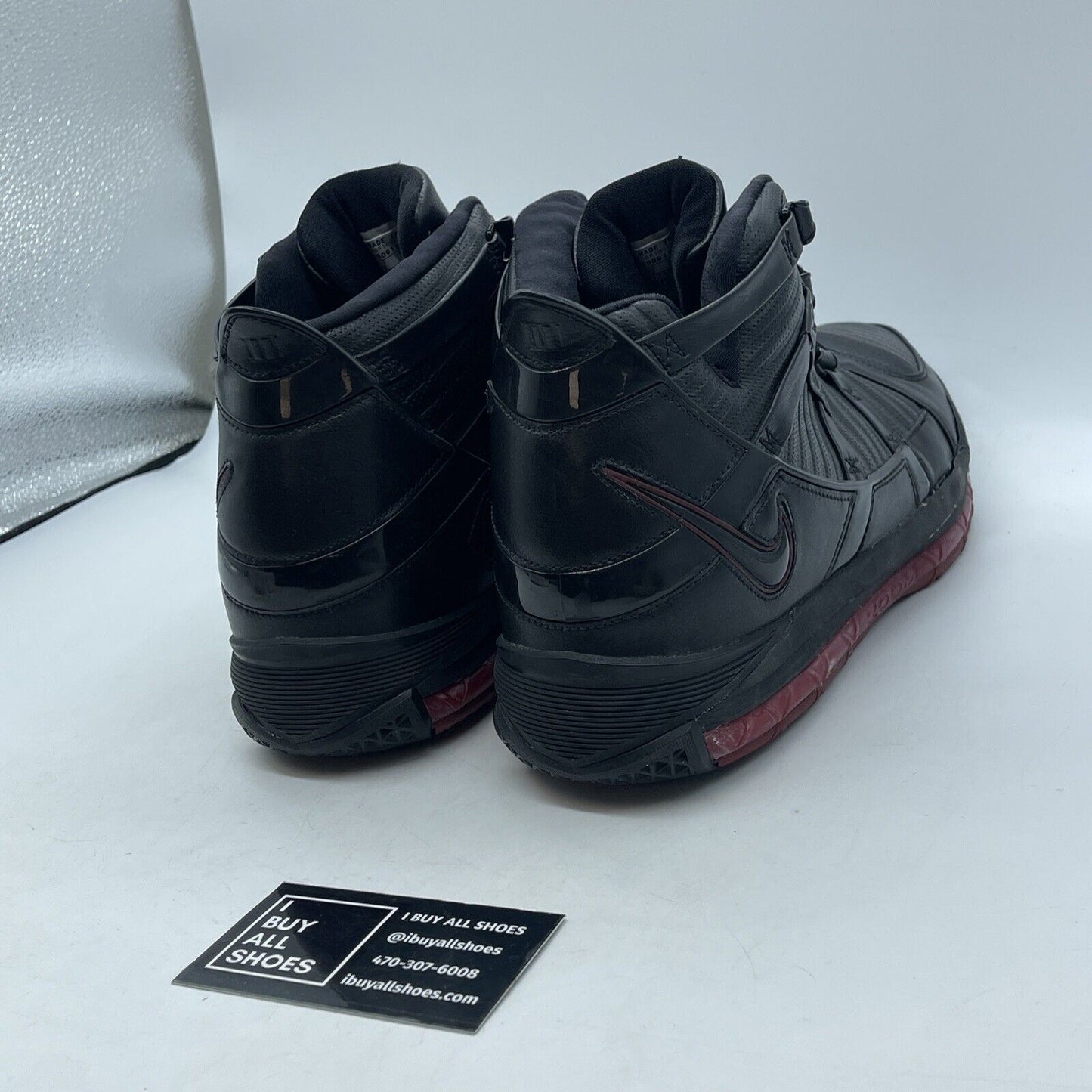 Size 12 - Nike Zoom LeBron 3 Black Crimson Red Lather (312147-004)