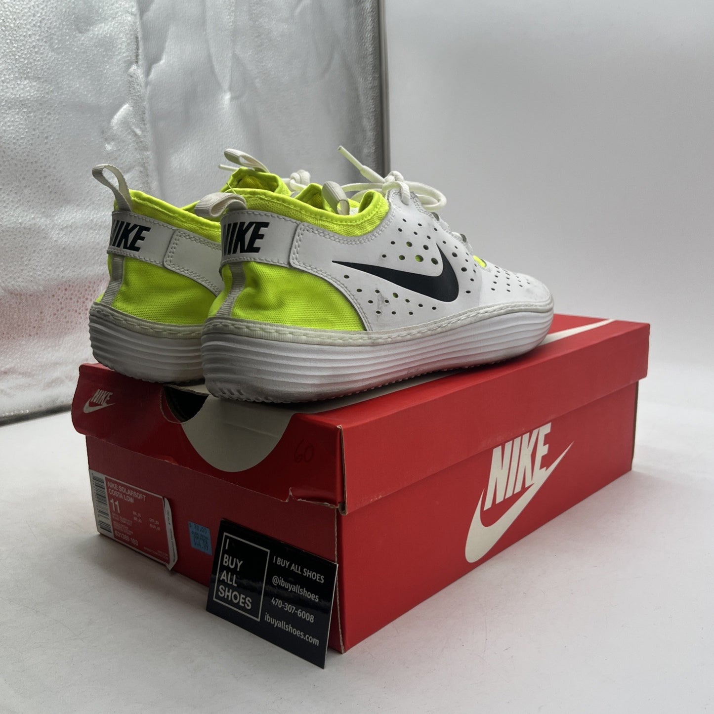 Size 11 - Nike SolarSoft Costa Low White Volt (631389-103)