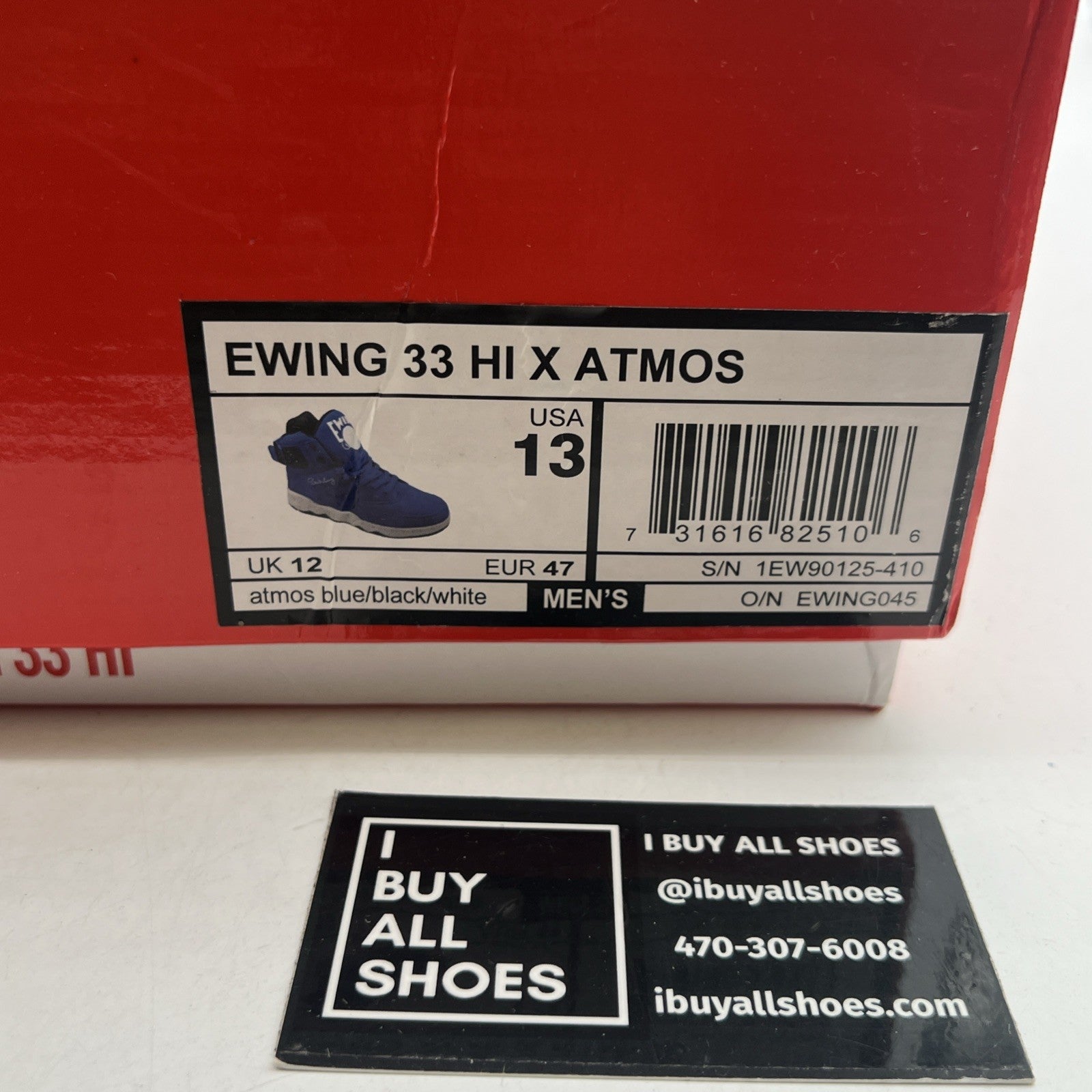 Size 13 - Ewing 33 HI x Atmos Glow In The Dark  (1EW90125-410)