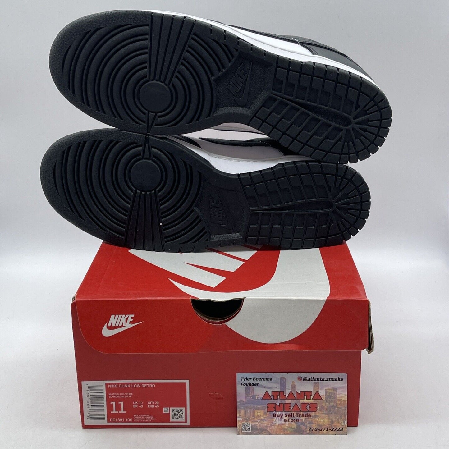 Size 11 - Nike Dunk Low Black White Leather (DD1391-100)