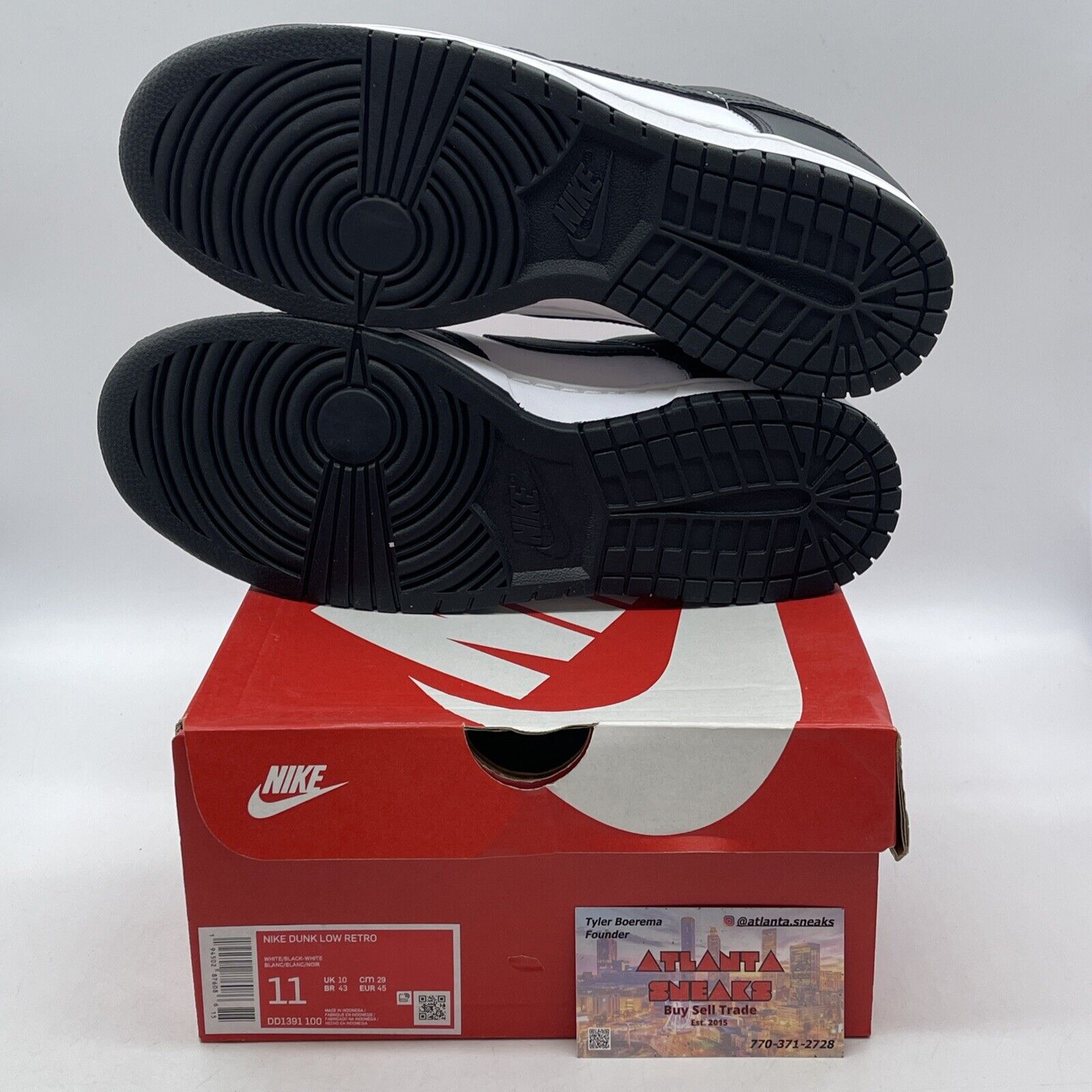 Size 11 - Nike Dunk Low Black White Leather (DD1391-100)
