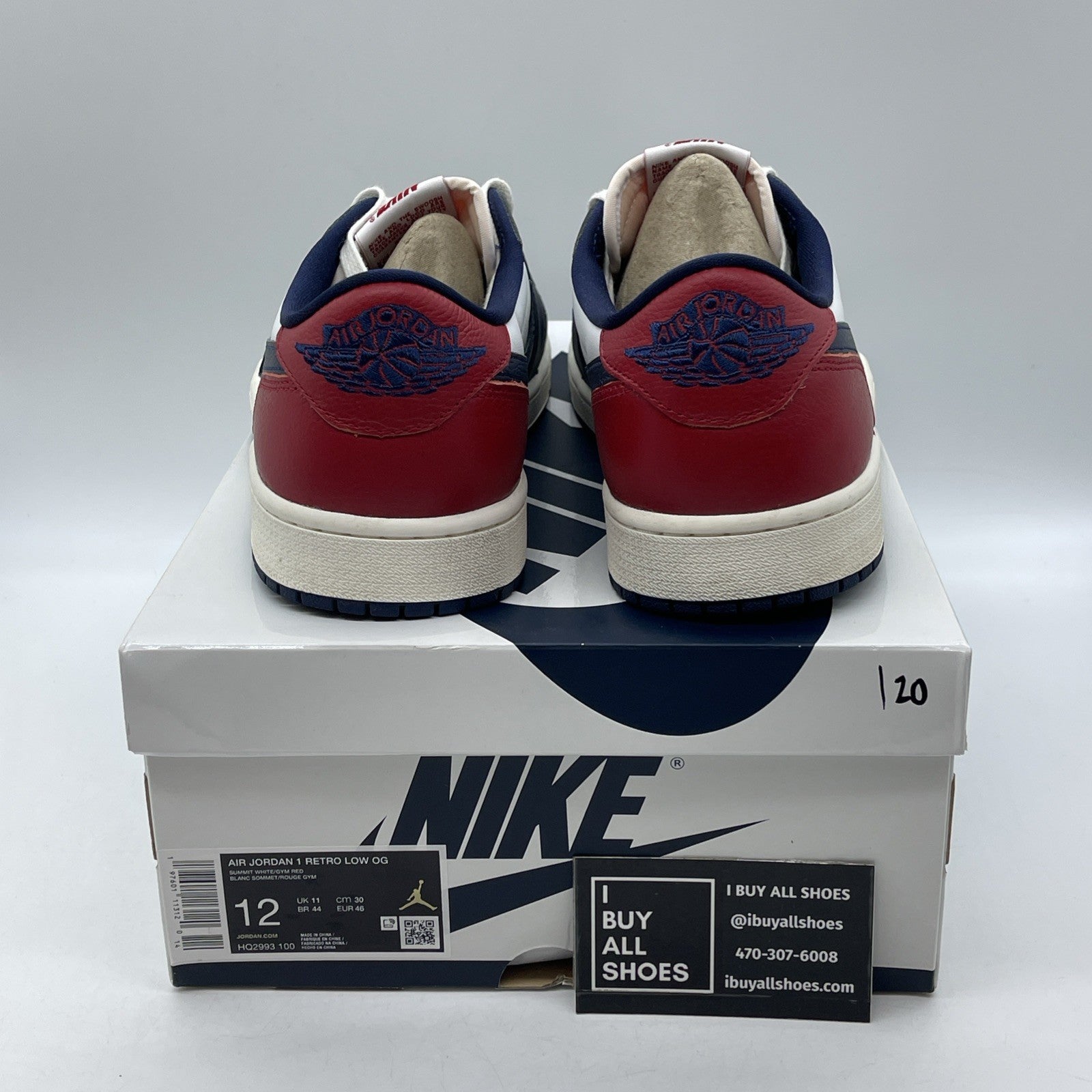 Size 12 - Air Jordan 1 Retro OG Low Howard University (HQ2993-100)