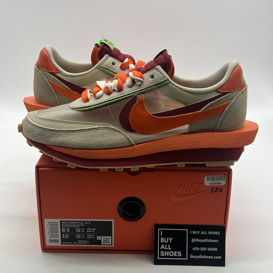 Size 8.5 - Nike sacai x Clot x LDWaffle Net Orange Blaze (DH1347-100)