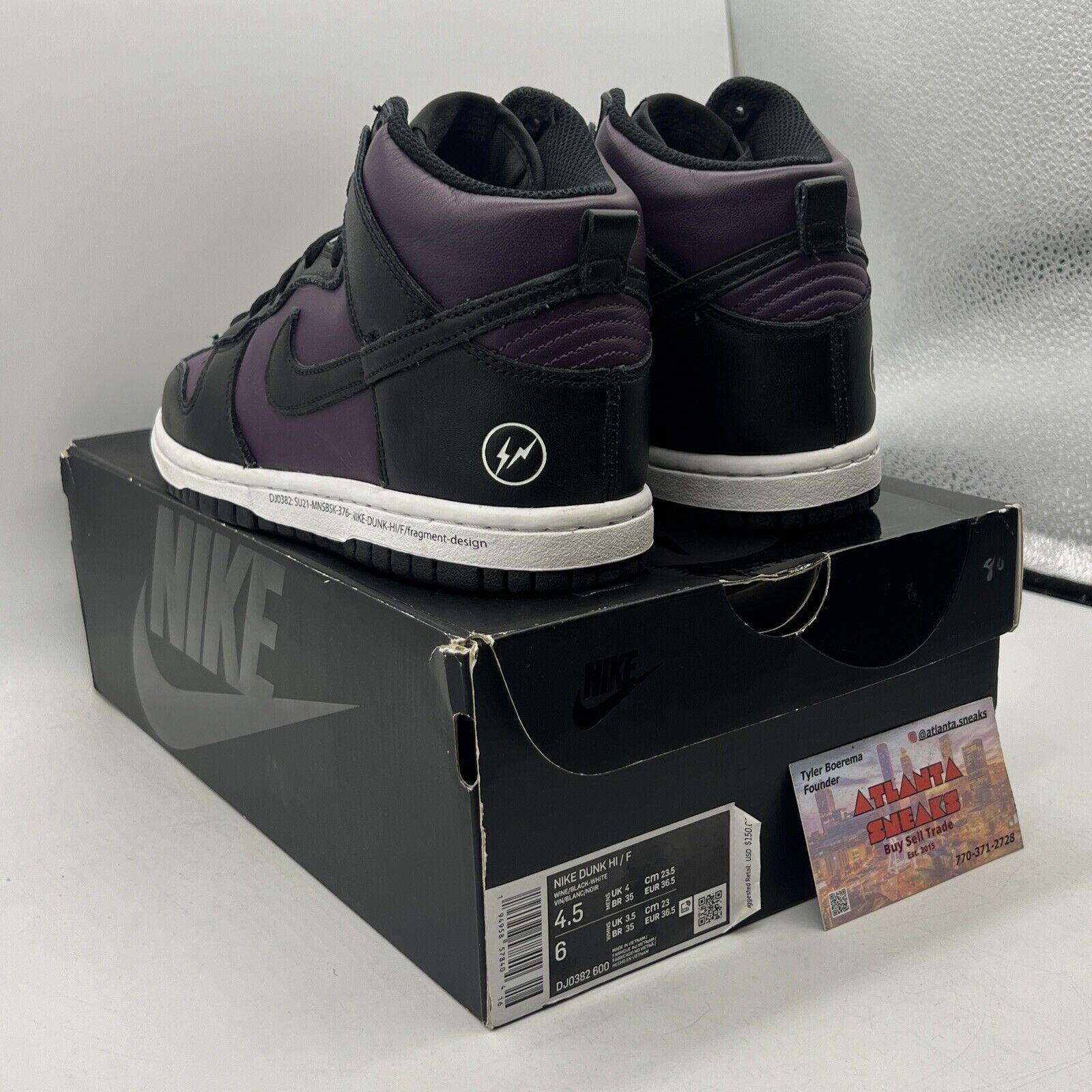 Size 4.5 - Nike Fragment Design x Dunk High Beijing Black White  (DJ0382-600)